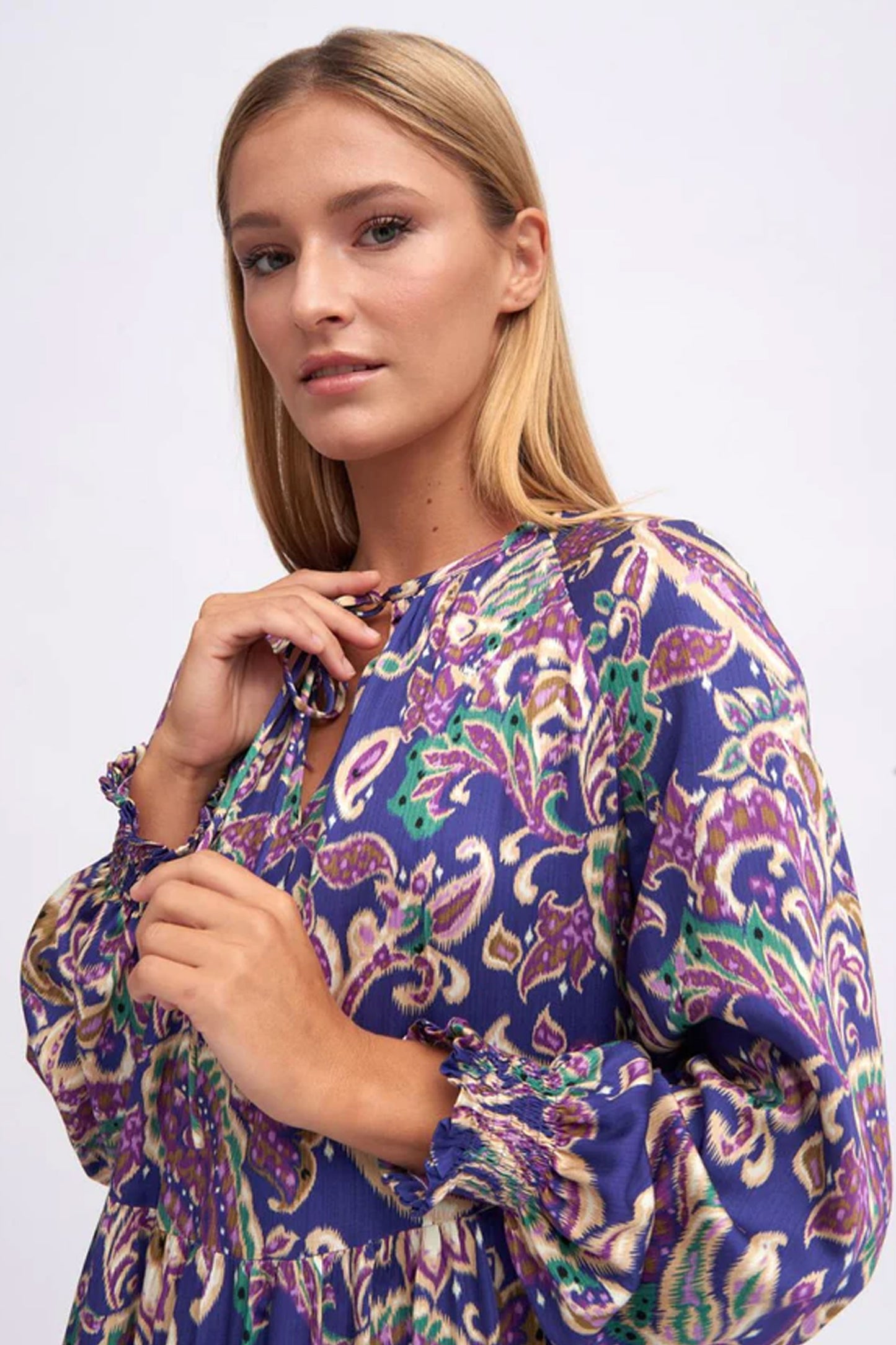 Bariloche Gudar Paisley Print Dress Purple