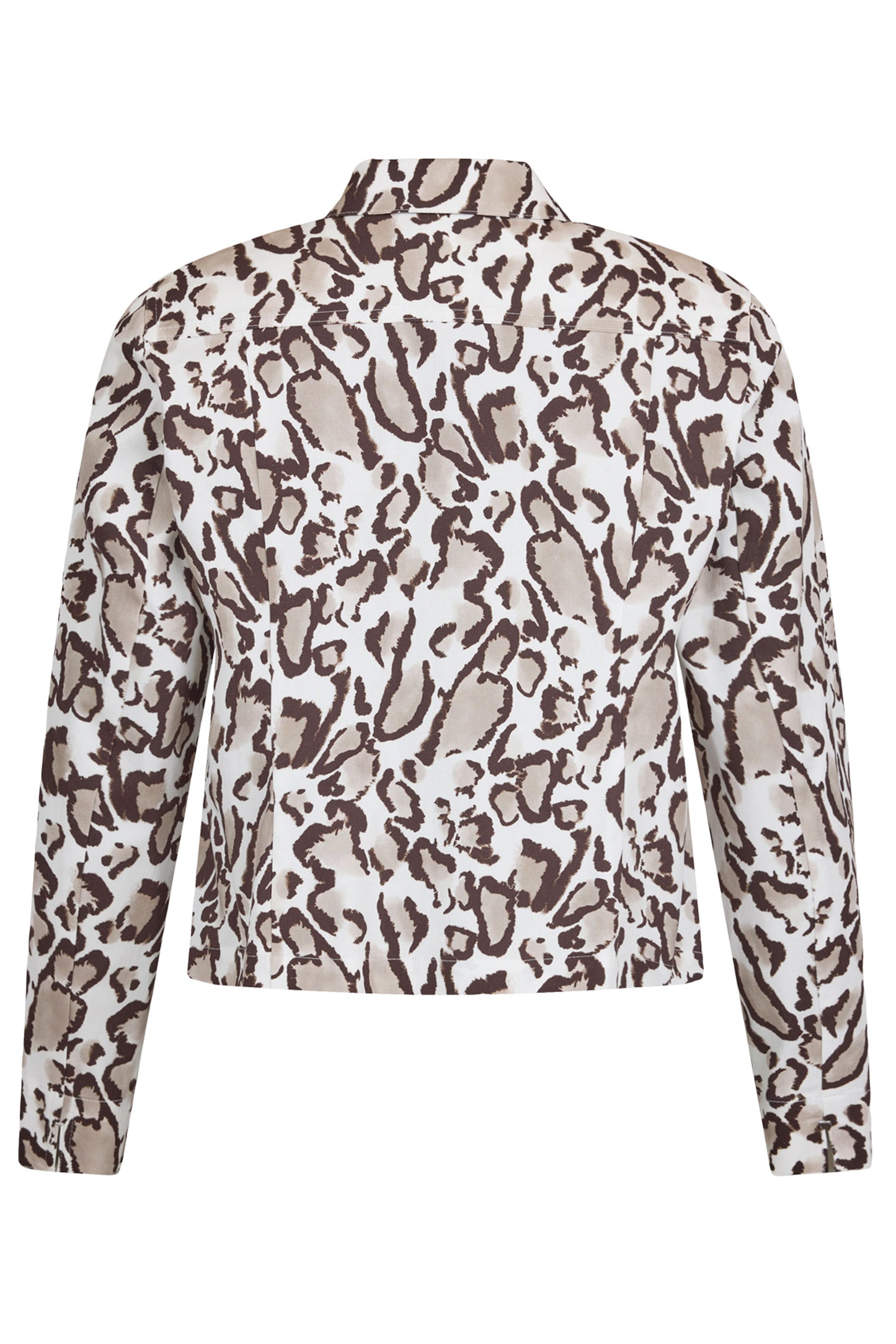 I'cona Animal Print Short Length Jacket Light Taupe 67411-60370-151