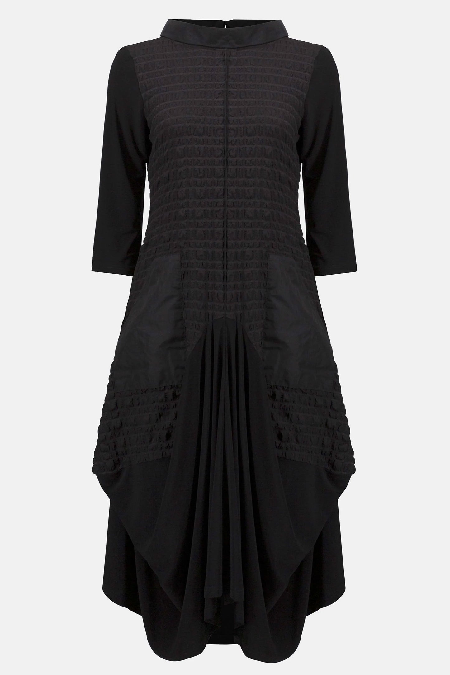 Joseph Ribkoff Bubble Jacquard & Silky Knit Cocoon Dress Black 253085-11