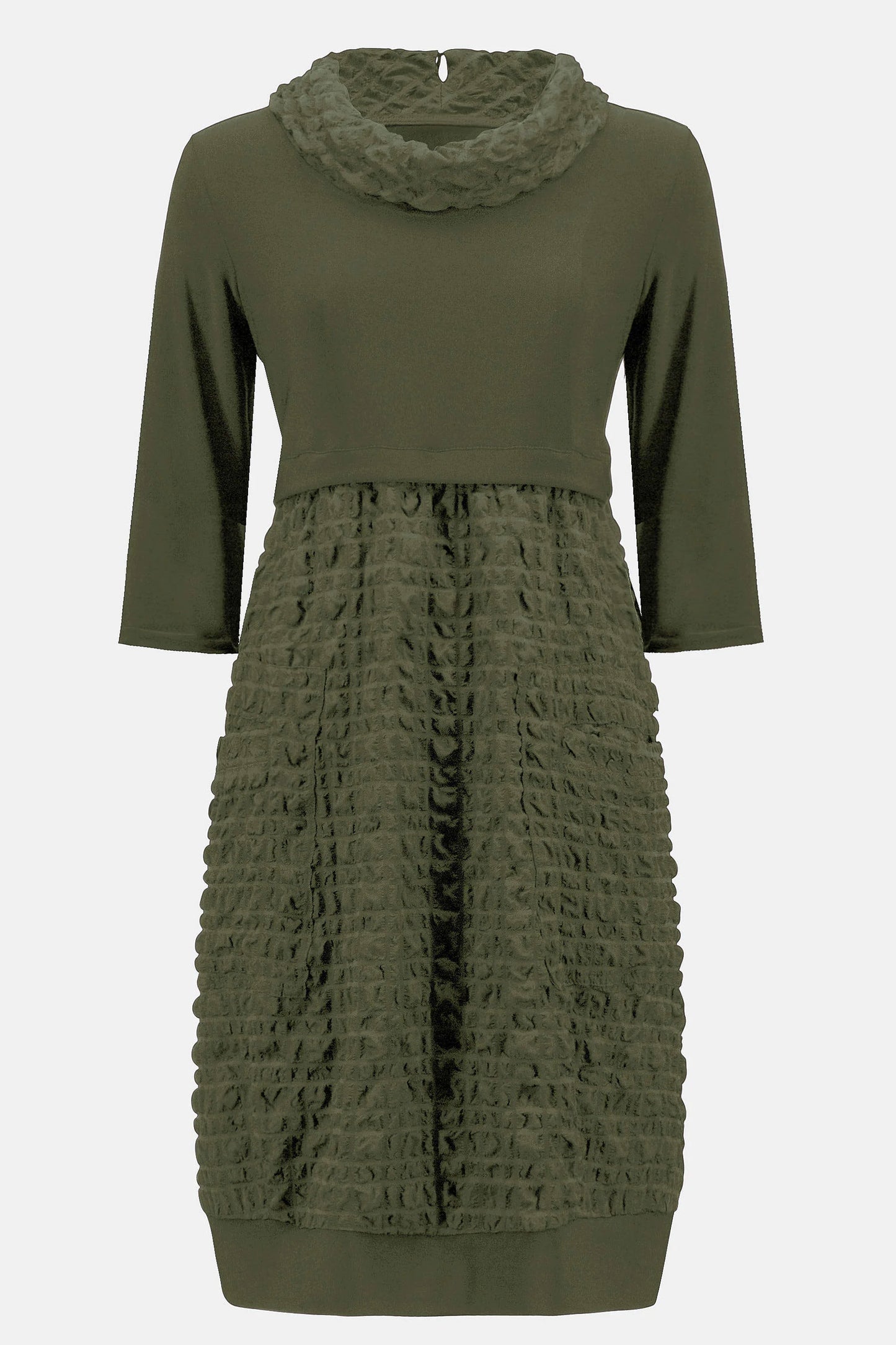 Joseph Ribkoff Jacquard And Silky Knit Cocoon Dress Avocado 243114F25-3380