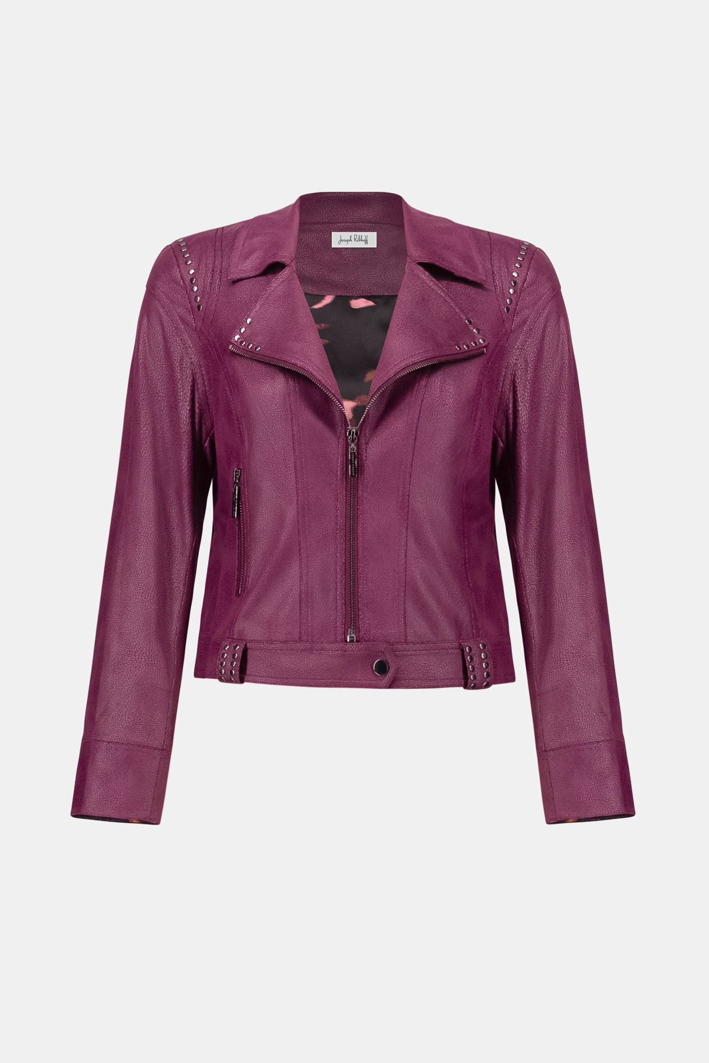 Joseph Ribkoff Foiled Faux Suede Fitted Jacket Elderberry 263907