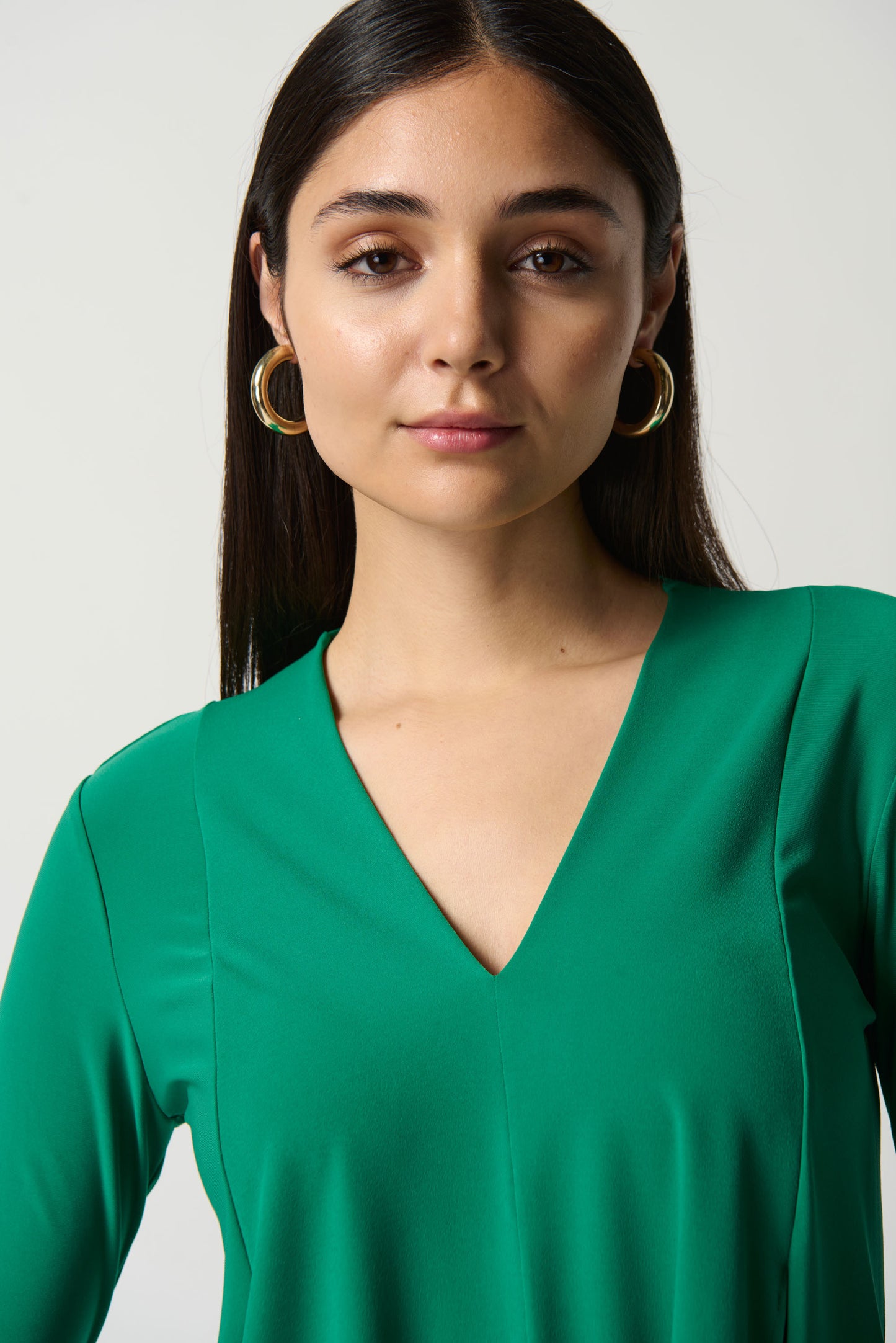Joseph Ribkoff Front Panel Drape Top Kelly Green 161066-4094