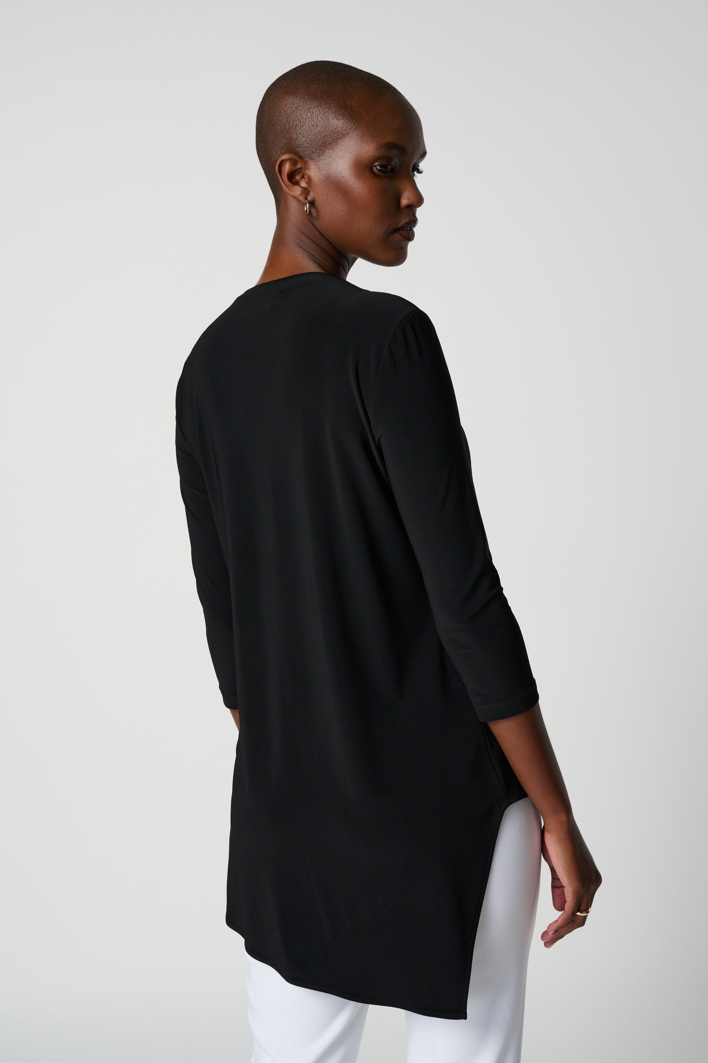 Joseph Ribkoff Front Panel Drape Top Black 161066-11
