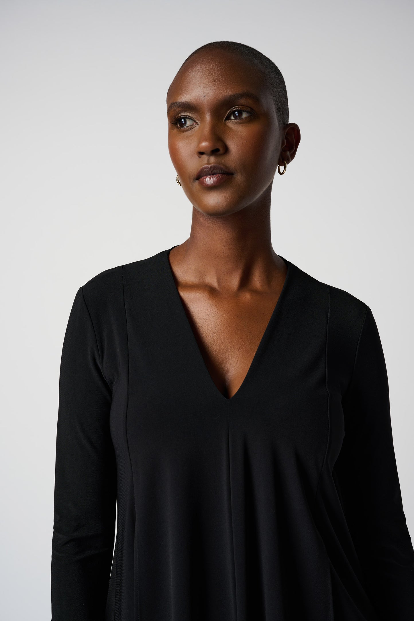Joseph Ribkoff Front Panel Drape Top Black 161066-11