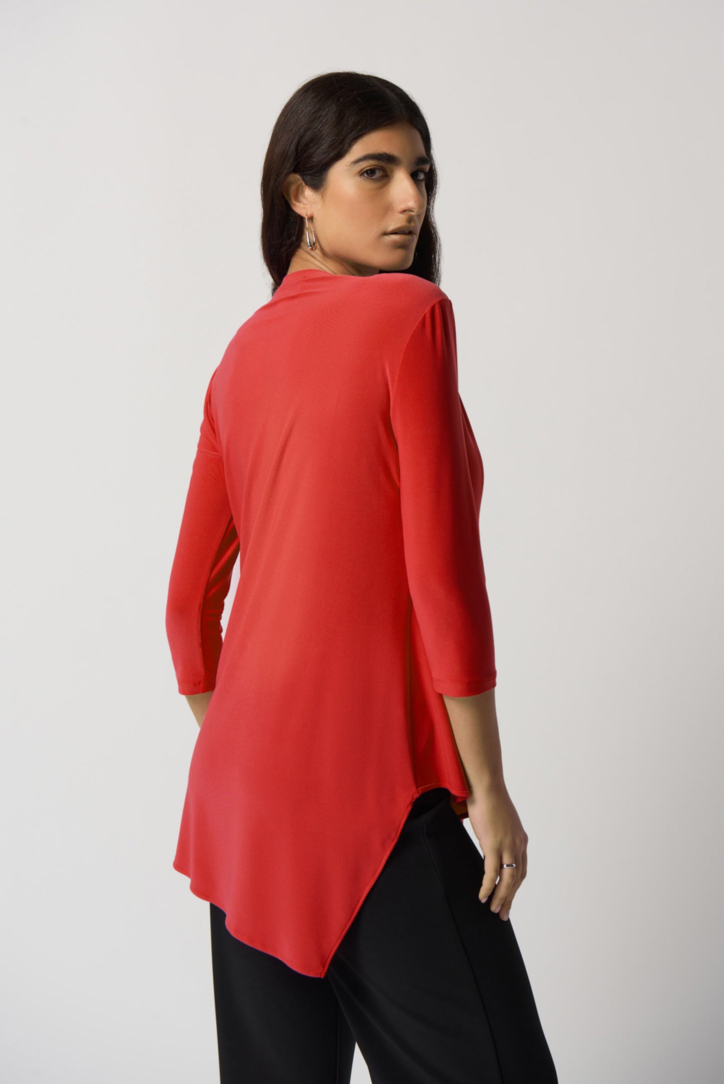 Joseph Ribkoff Asymmetric Tunic Lipstick 161066-3229