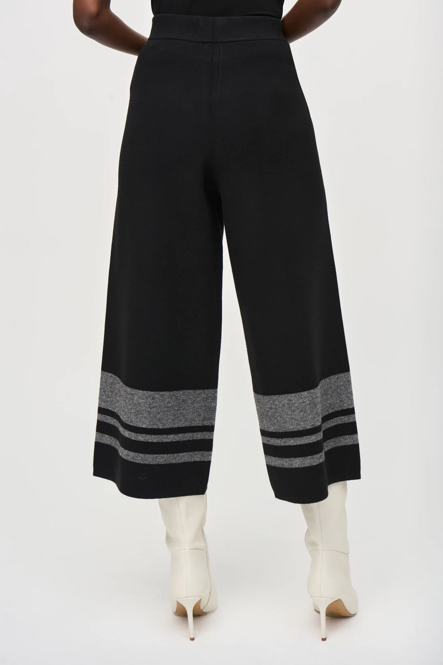 Joseph Ribkoff Sweater Knit Culottes Black/Vanilla 243950