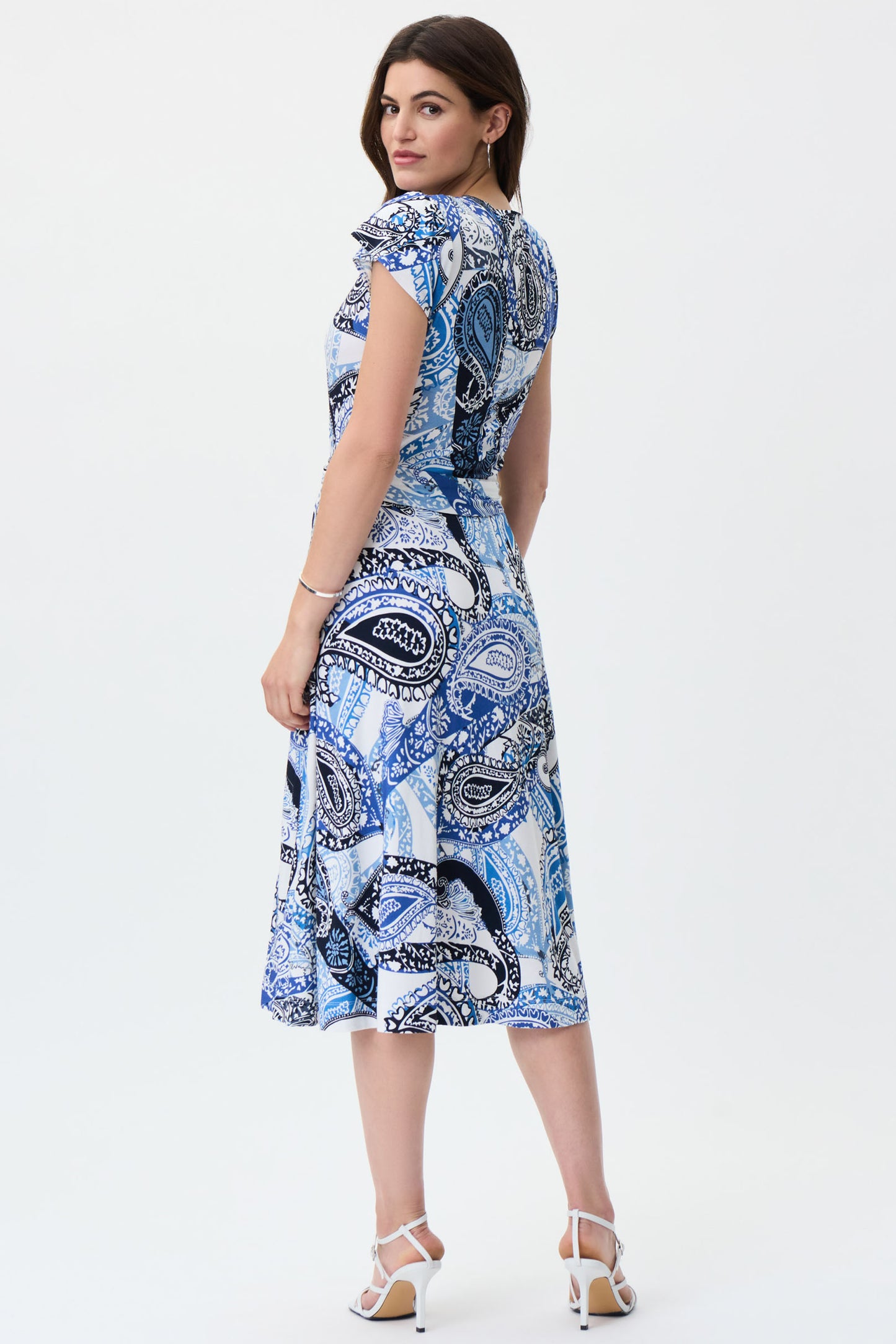 Joseph Ribkoff Paisley Print Wrap Dress Vanilla/Multi 231298