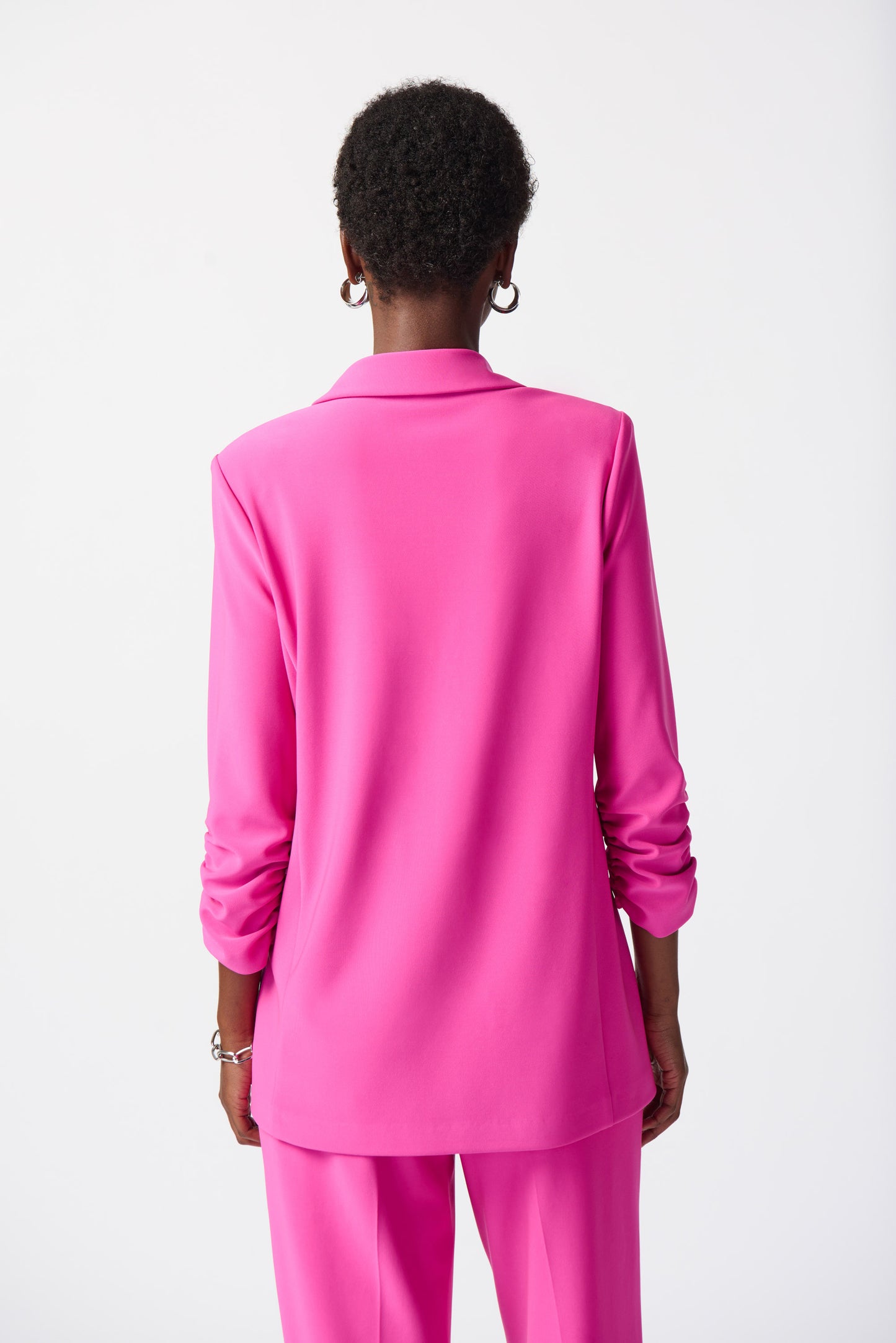 Joseph Ribkoff Silky Knit Blazer with Shirred Sleeves Ultra Pink 241031-4202