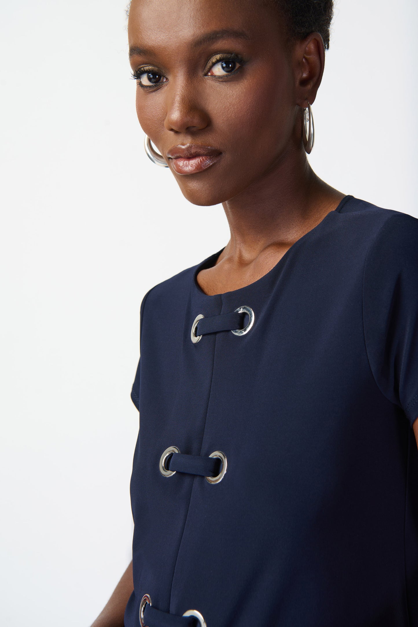 Joseph Ribkoff Silky Knit A-Line Tunic Midnight 241142-2166