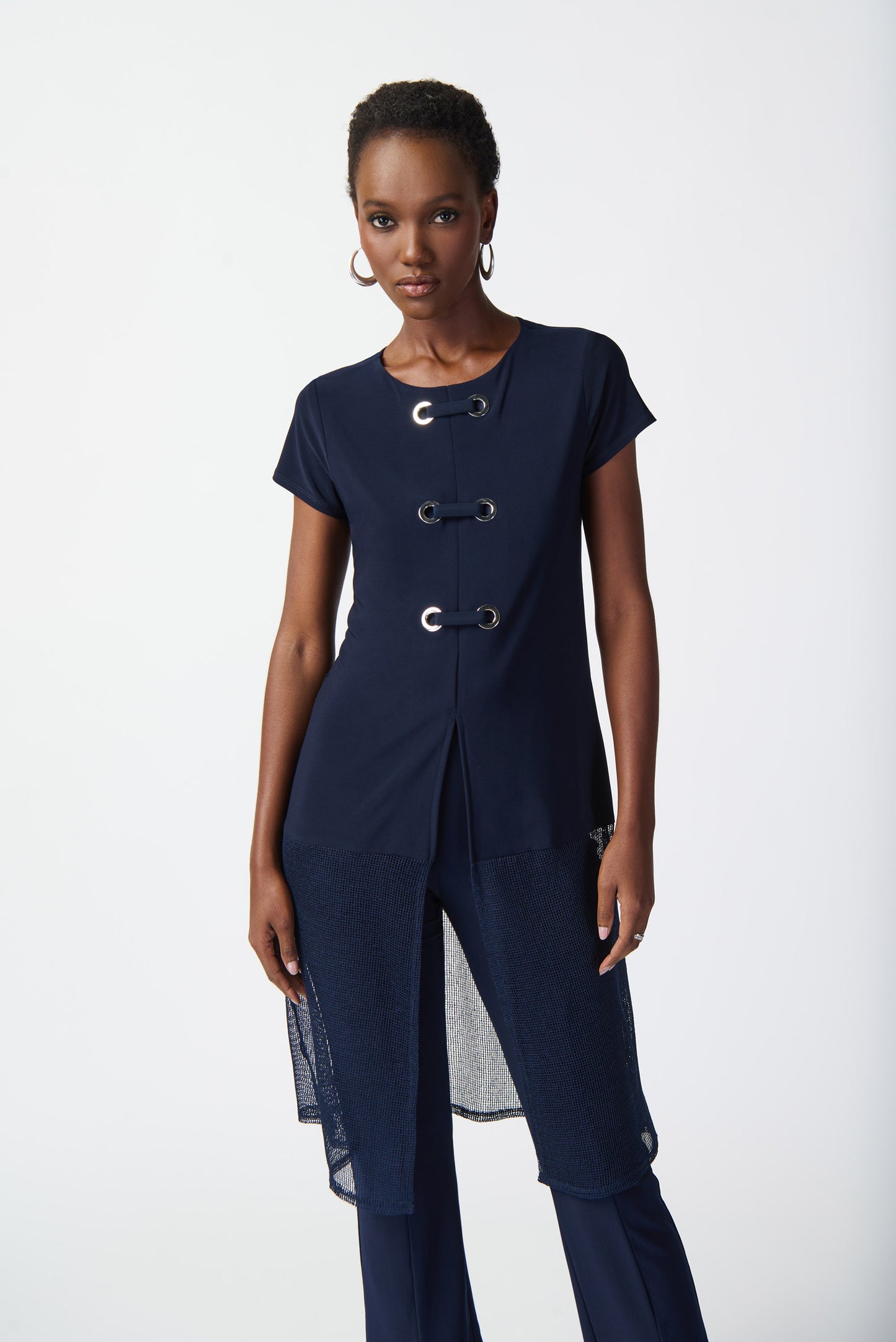 Joseph Ribkoff Silky Knit A-Line Tunic Midnight 241142-2166