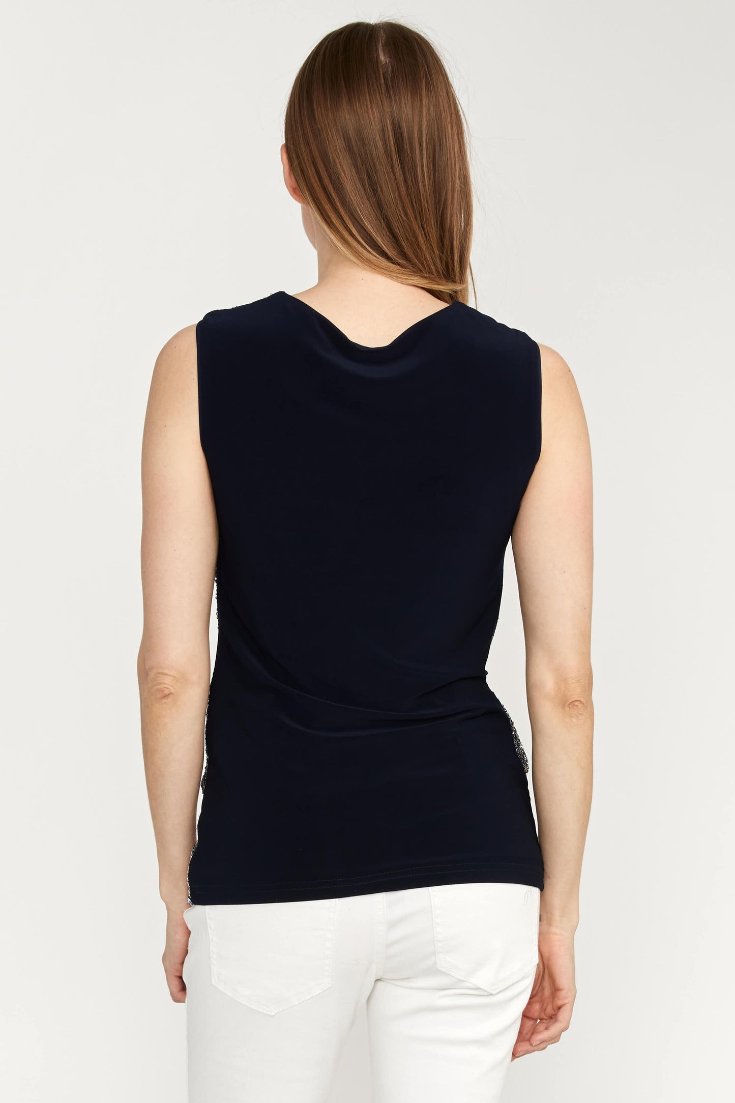 Joseph Ribkoff Wrap Front Sequin Top Black 223761