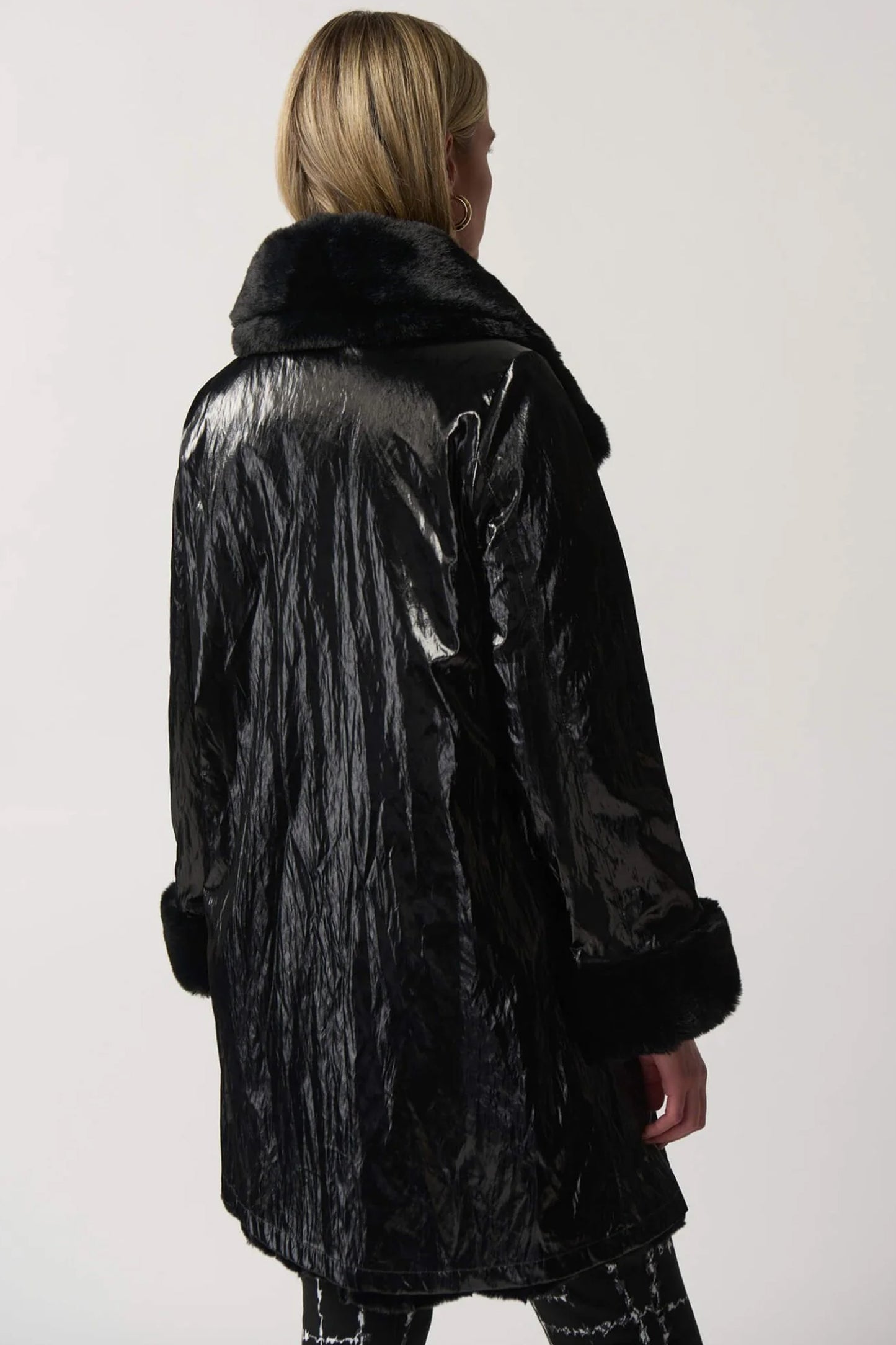 Joseph Ribkoff Faux Fur Reversible Puffer Coat Black 233900-11