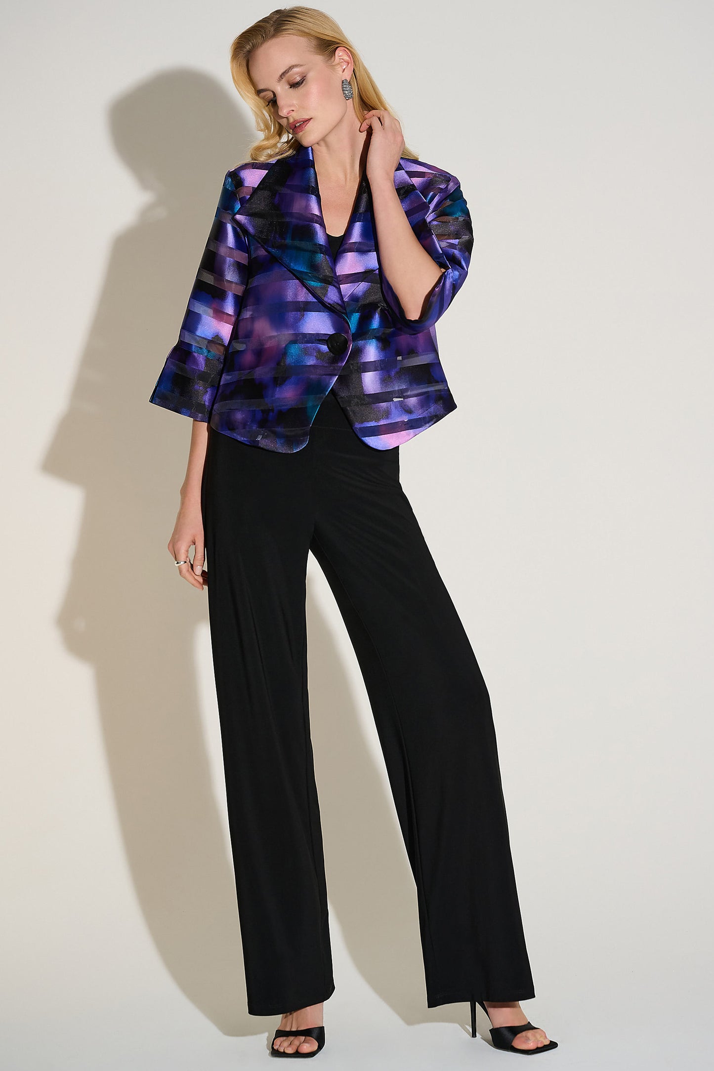 Joseph Ribkoff Novelty Abstract Print Swing Jacket Black/Multi 253745-178
