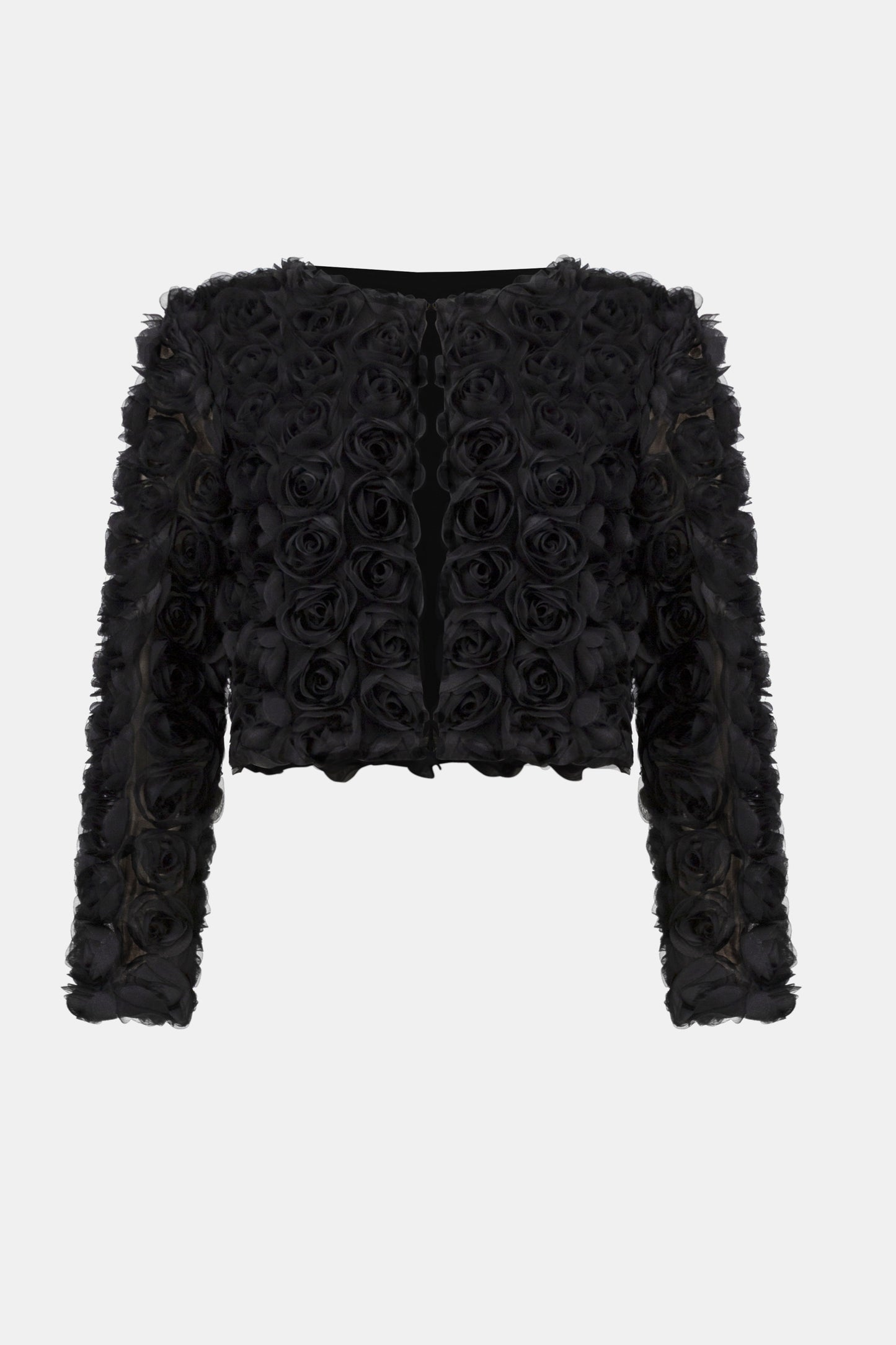 Joseph Ribkoff Rosette Embroidered Straight Cover Up Black 254180-11