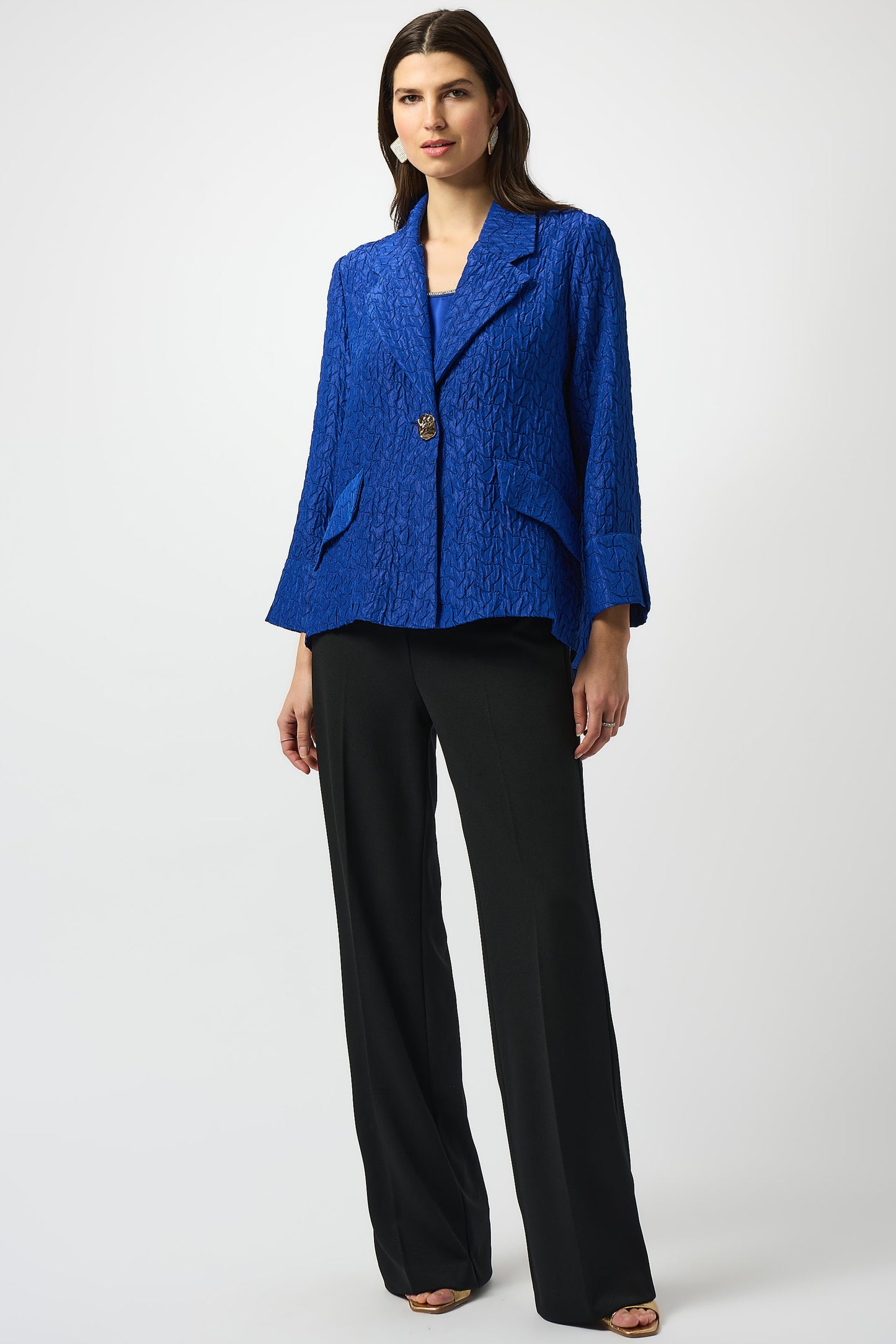 Joseph Ribkoff Textured Jacquard Swing Jacket Royal Sapphire 253773-2922