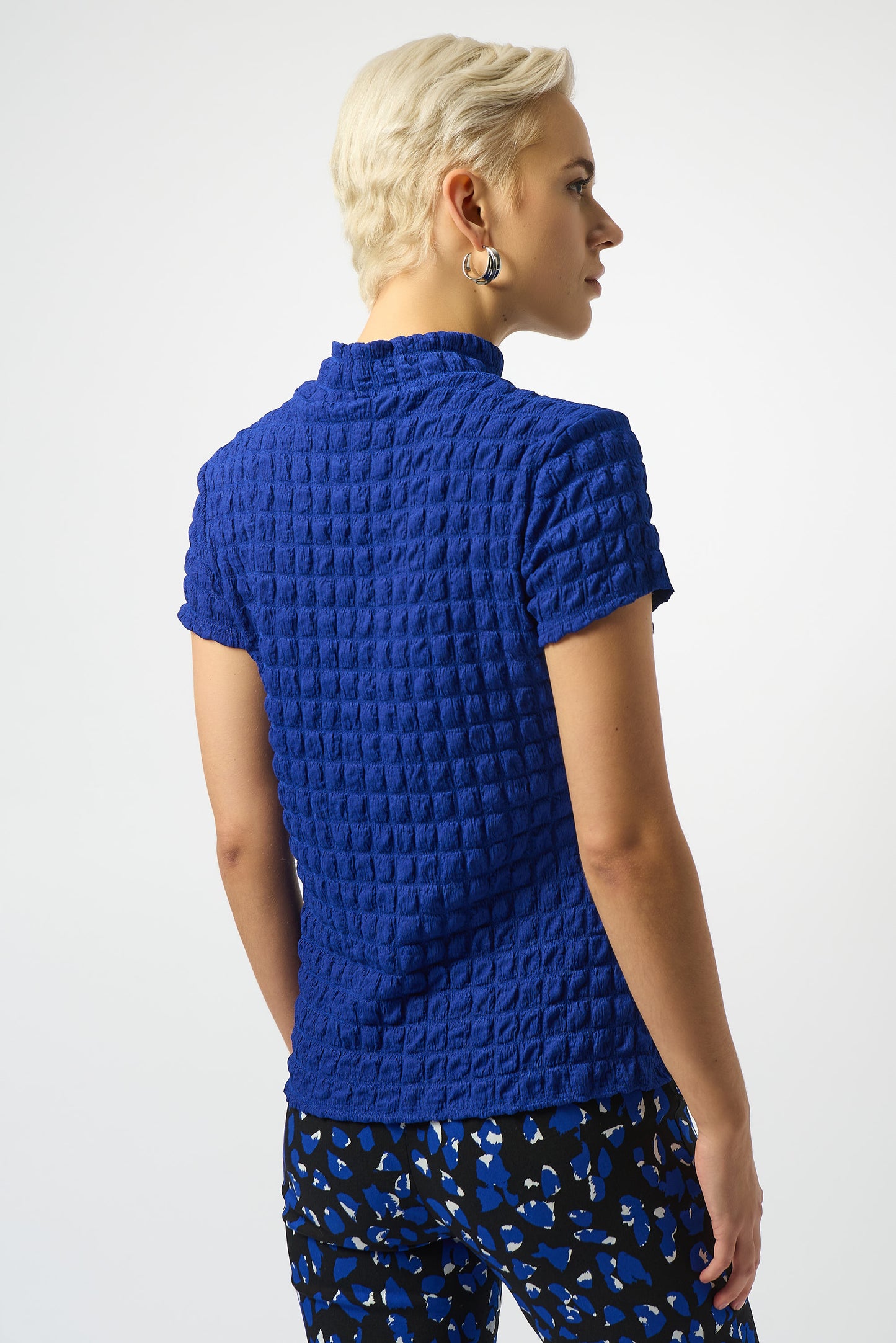 Joseph Ribkoff Textured Knit Fitted Top Royal Sapphire 253256-2922