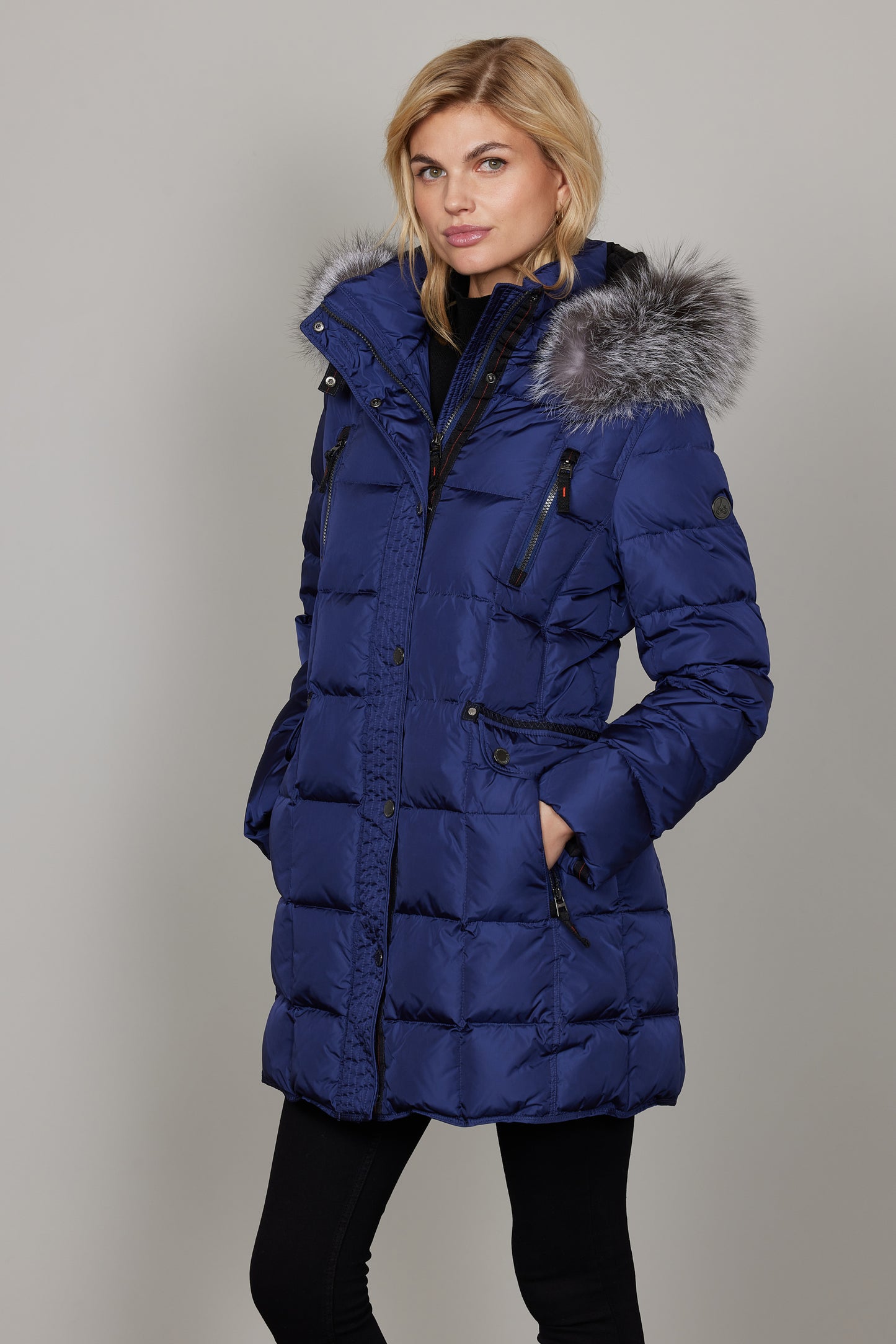 Junge Down Longline Mary Coat - Midnight Blue - 0225-2060-65-55