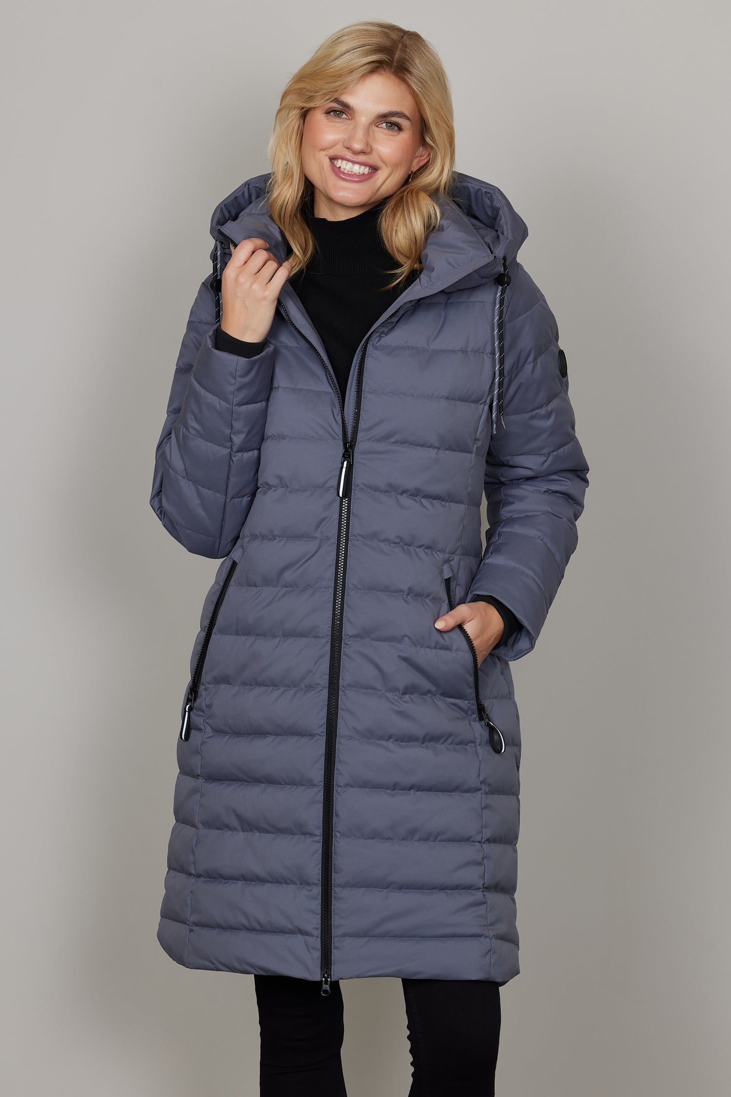 Junge Longline Merete Sorona Insulation Coat - Dove Blue - 0225-2085-86-58