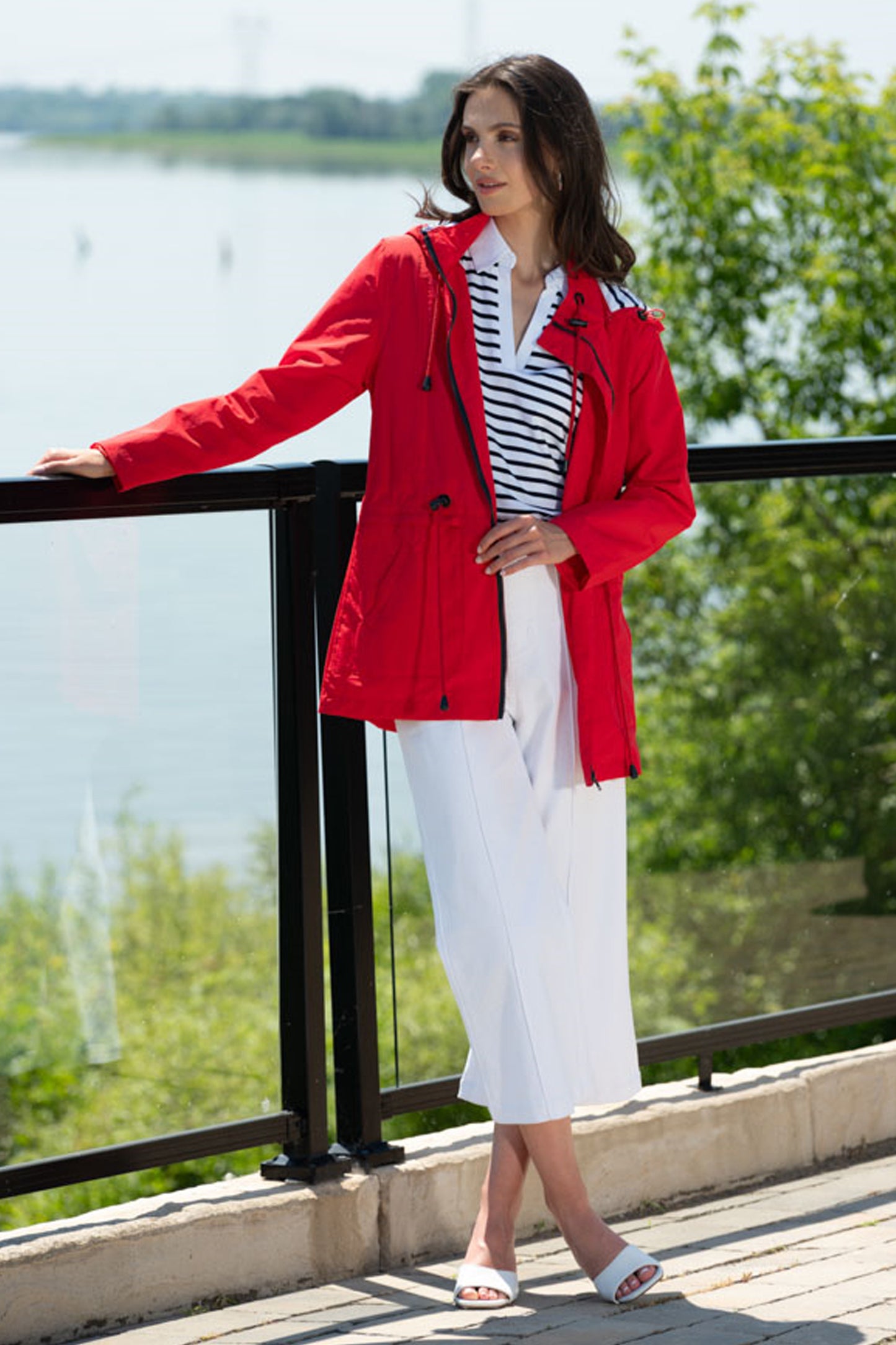 Alison Sheri Waterproof Hooded Jacket Red A45383