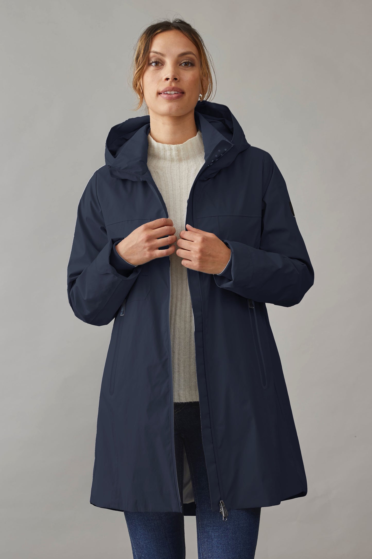 Junge Lis Waterproof Hooded Jacket Navy 0125-2893-88-50