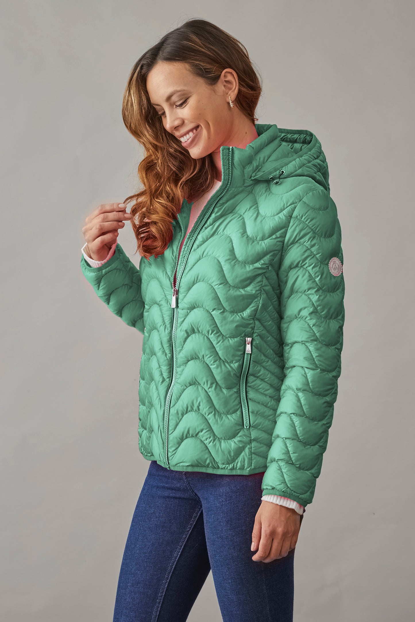 Junge Lonnie Light Down Wave Quilted Jacket Mermaid 0125-2842-62-40