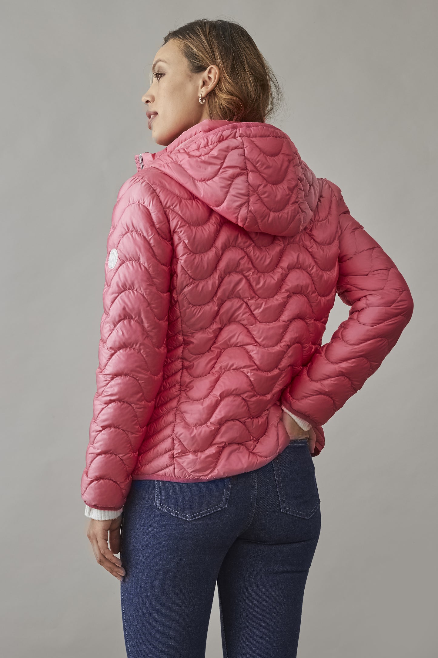 Junge Lonnie Light Down Wave Quilted Jacket Raspberry 0125-2842-62-36
