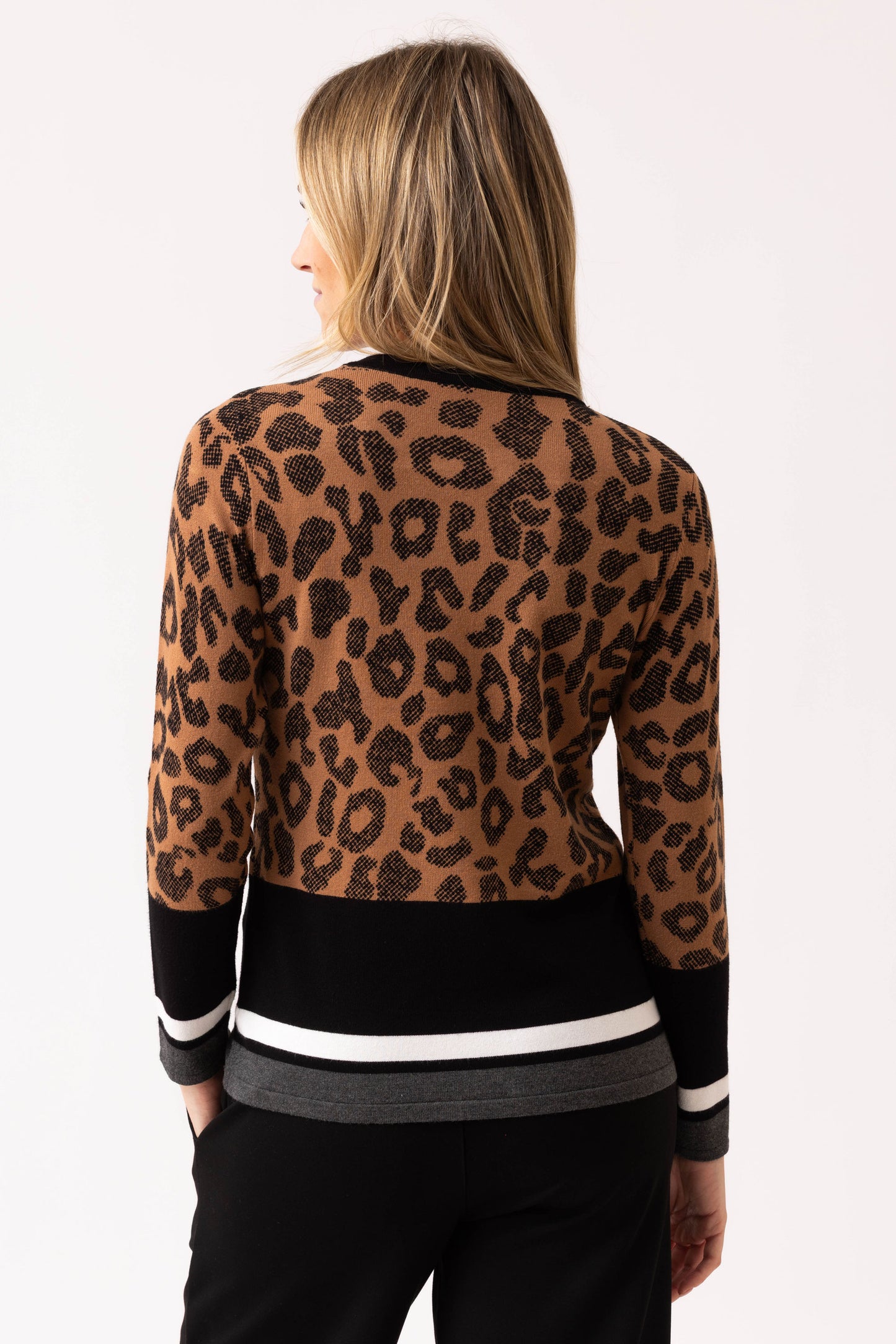 Marble Animal Print Sweater Brown 7997-208