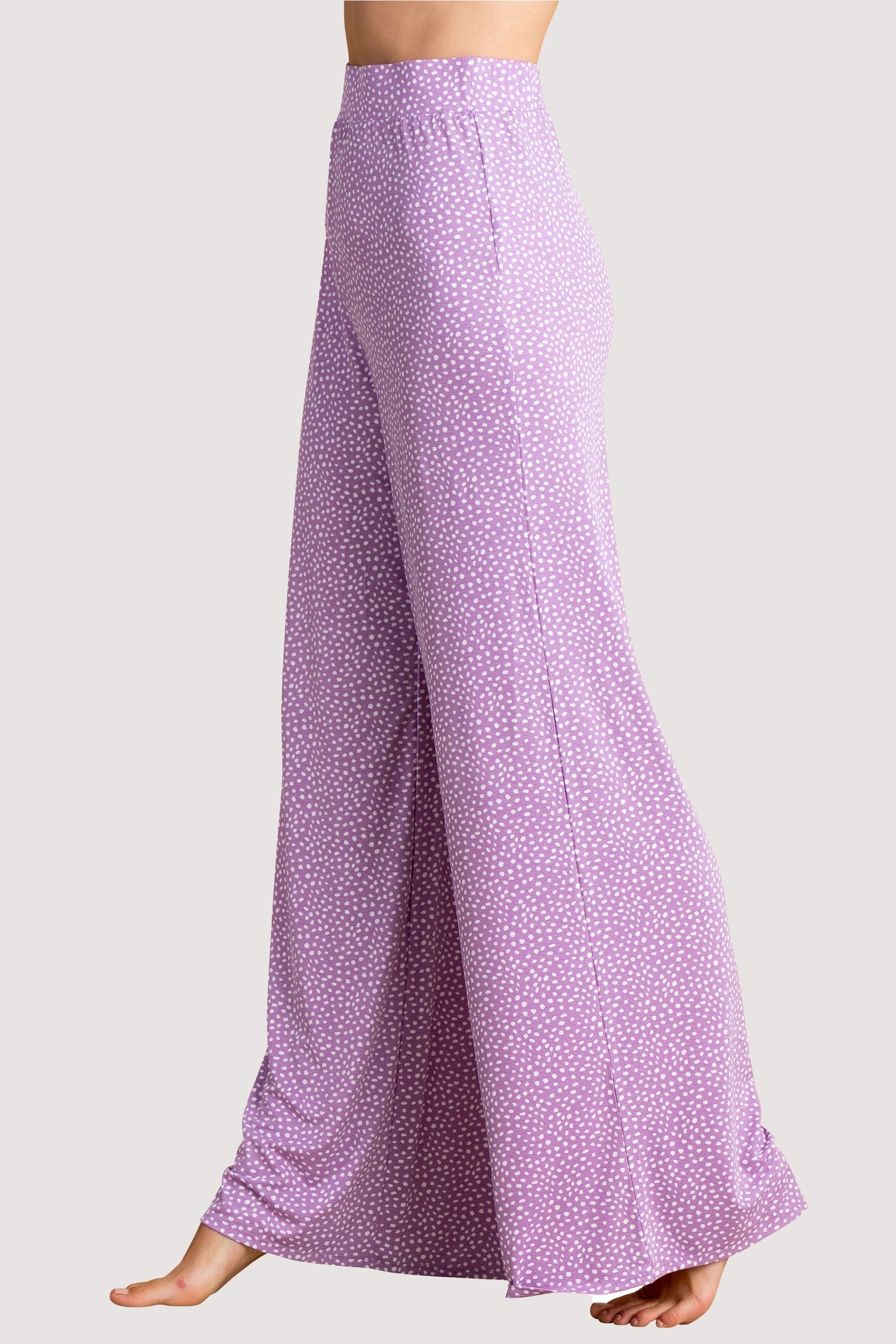 Marble Printed Wide Leg Trousers Lavender 6994-197