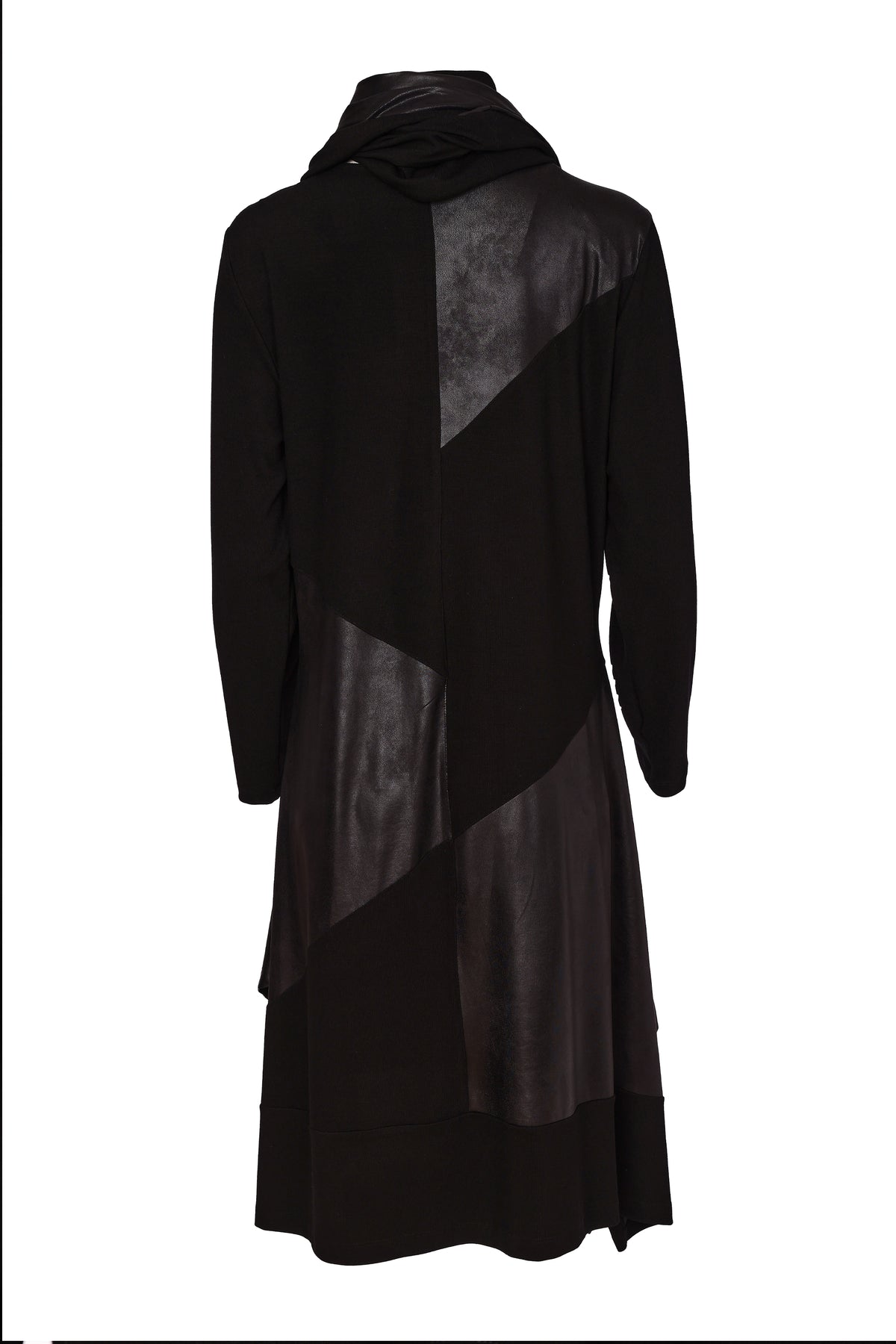 Naya Dress With Leatherette Section & Neckpiece Black NAW26158-09
