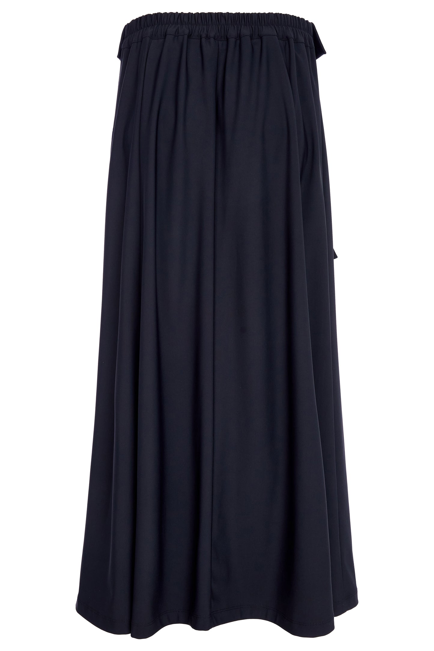 Naya A line skirt with zip and fold over band with strap detail Black NAS25220-09