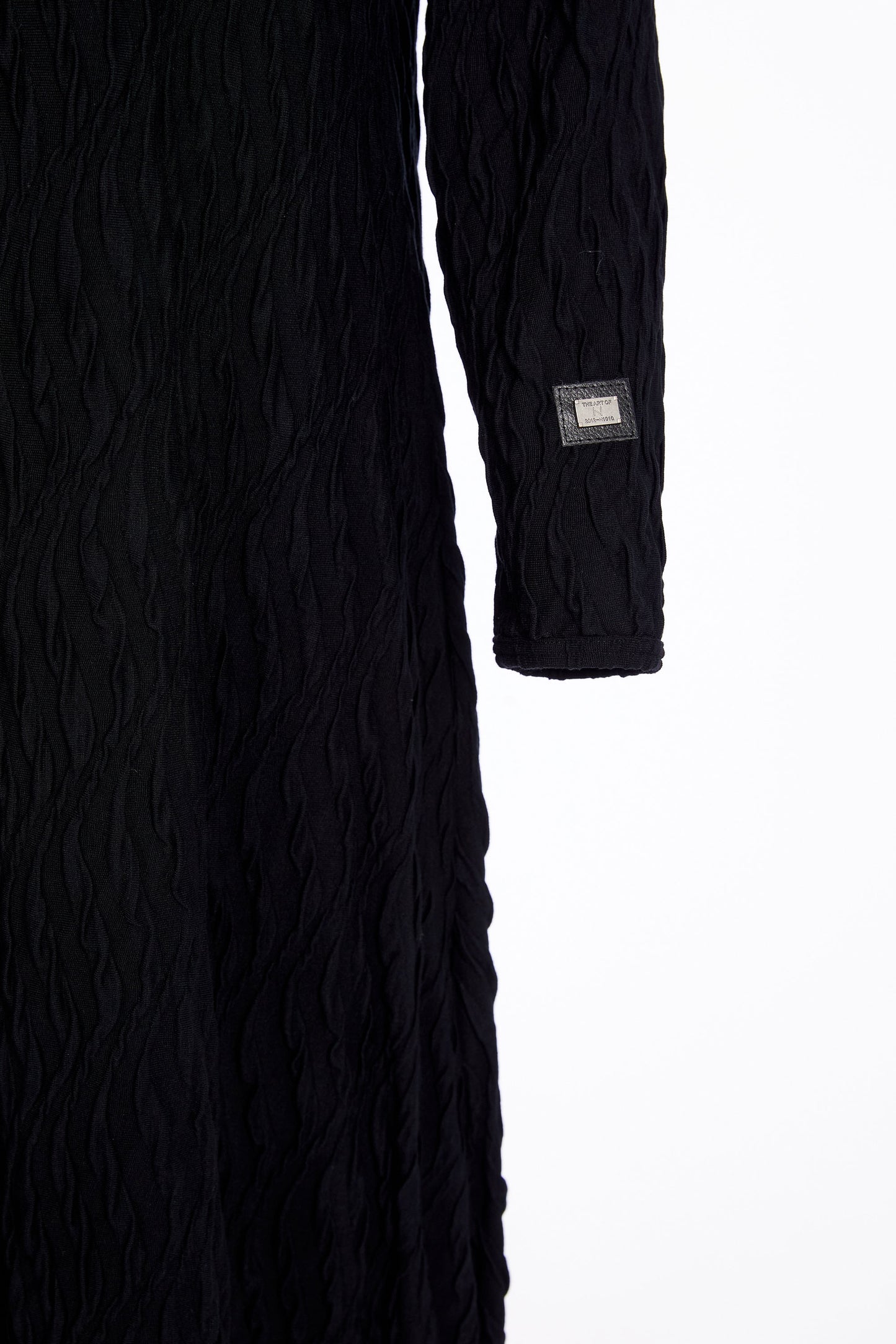 Naya Embossed knit dress with cut away collar Black NAS25231-09
