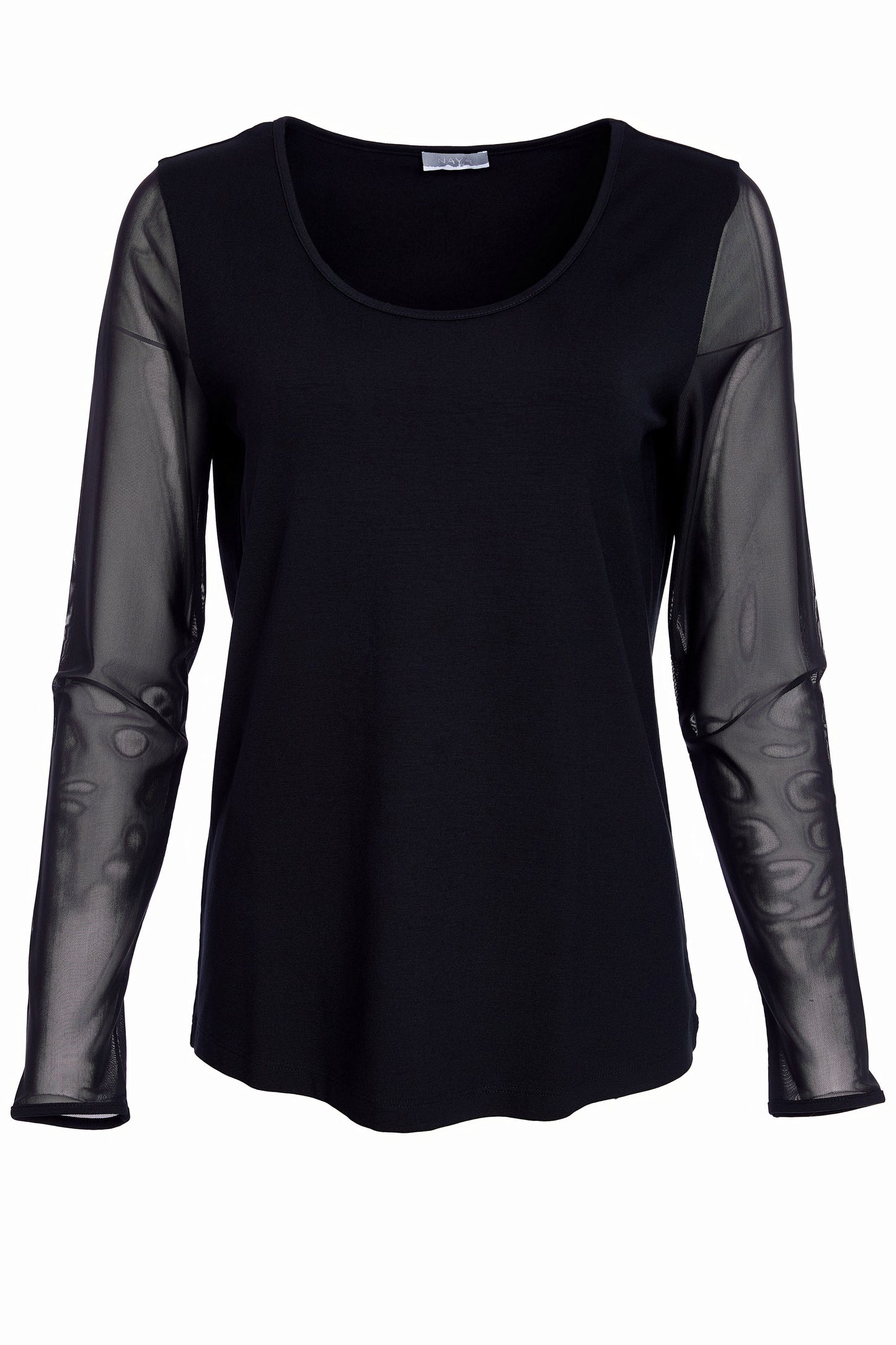 Naya Jersey Top with Mesh Sleeves Black NAW25106-09