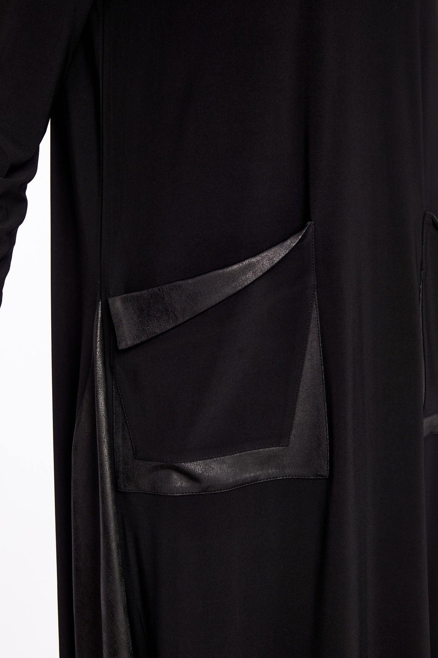 Naya Round neck dress with loose pocket and contrast panels Black NAW25304-09