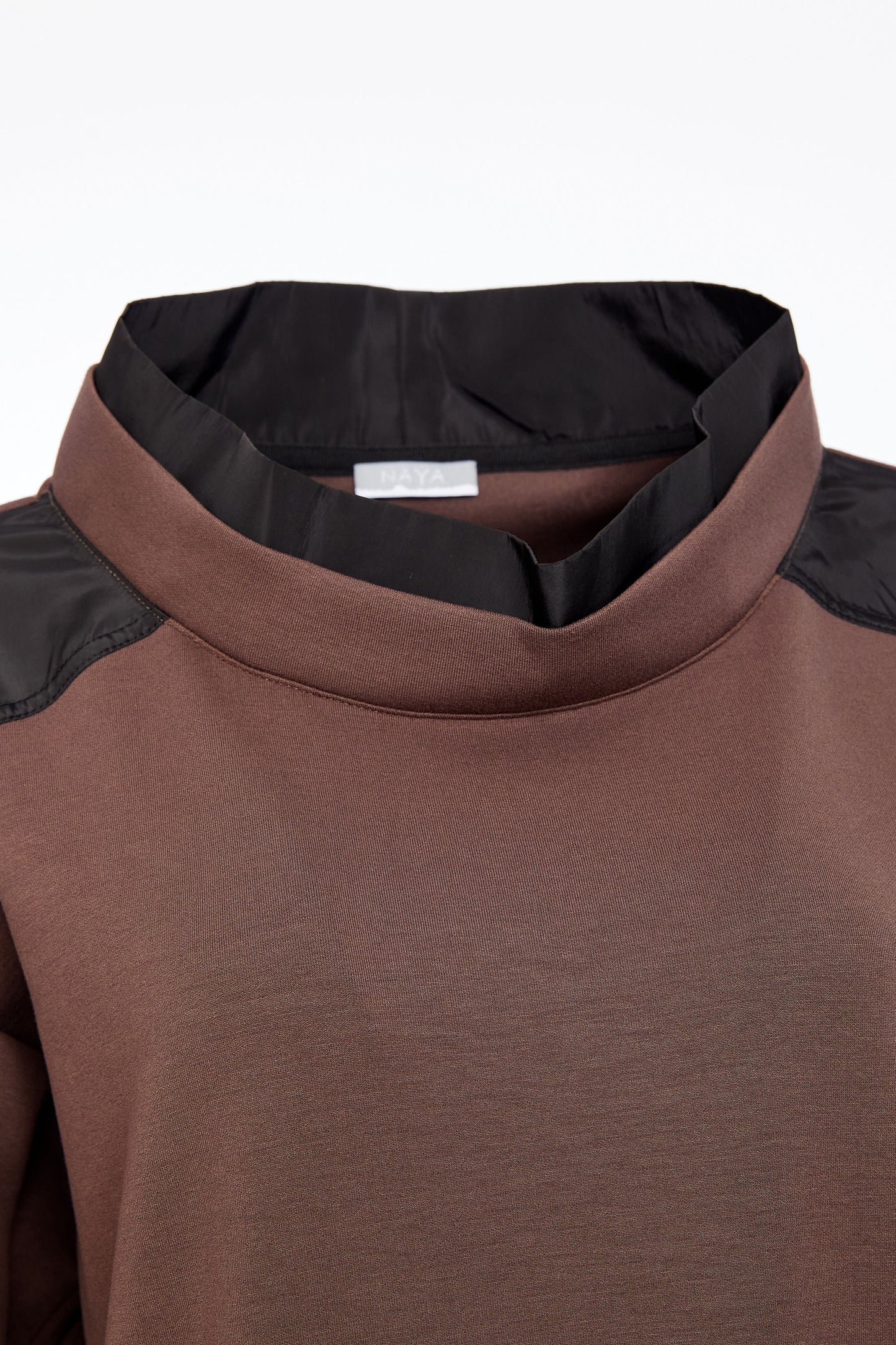 Naya Soft Sweatshirt with Contrast Cocoa & Black NAW25127-739