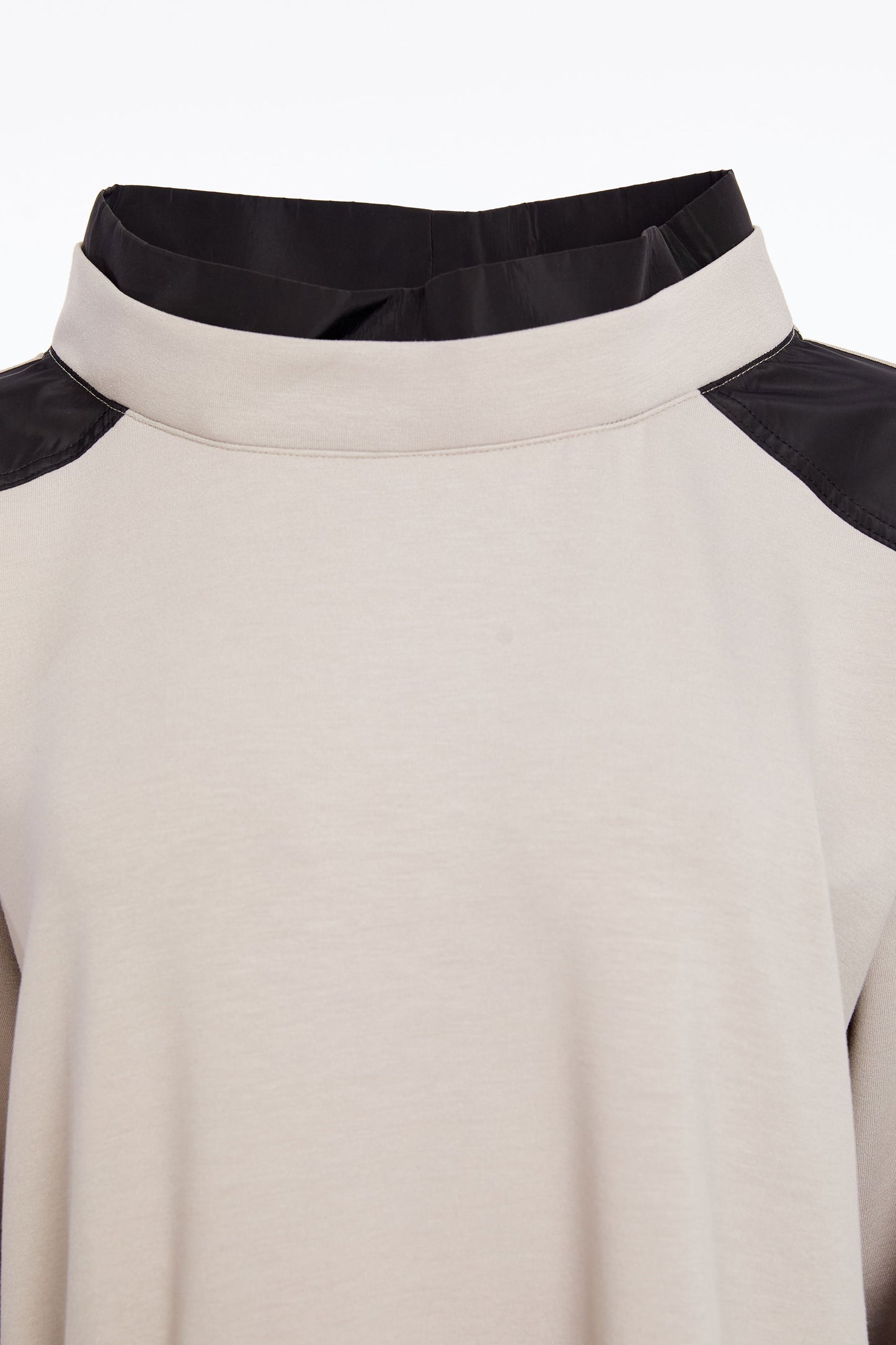 Naya Soft Sweatshirt with Contrast Taupe & Black NAW25127-779