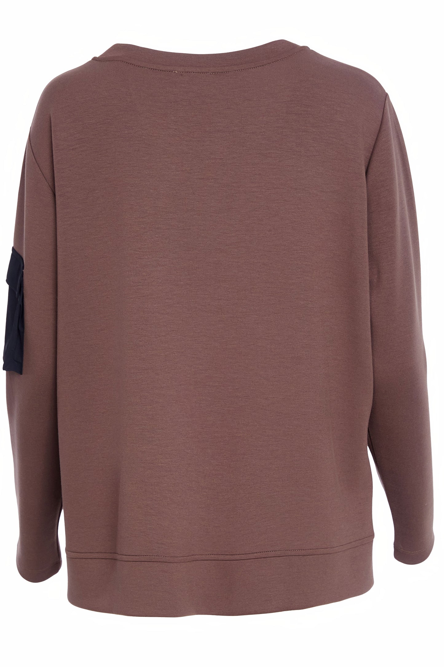 Naya Sweatshirt with Contrasting Pockets Cocoa & Black NAW25132-739