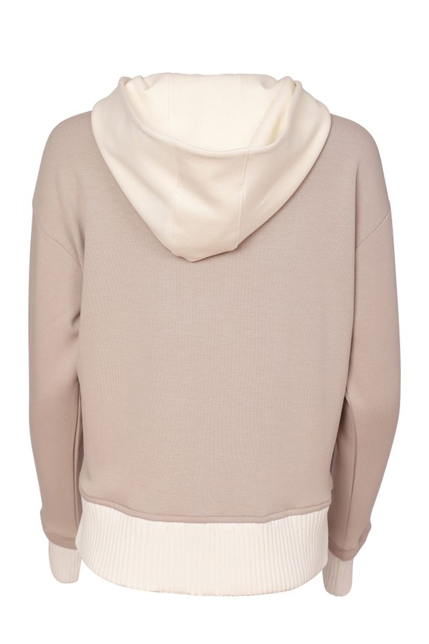 Hooded Jacket With Ribbed Detail Mink/Cream NAW26137-712
