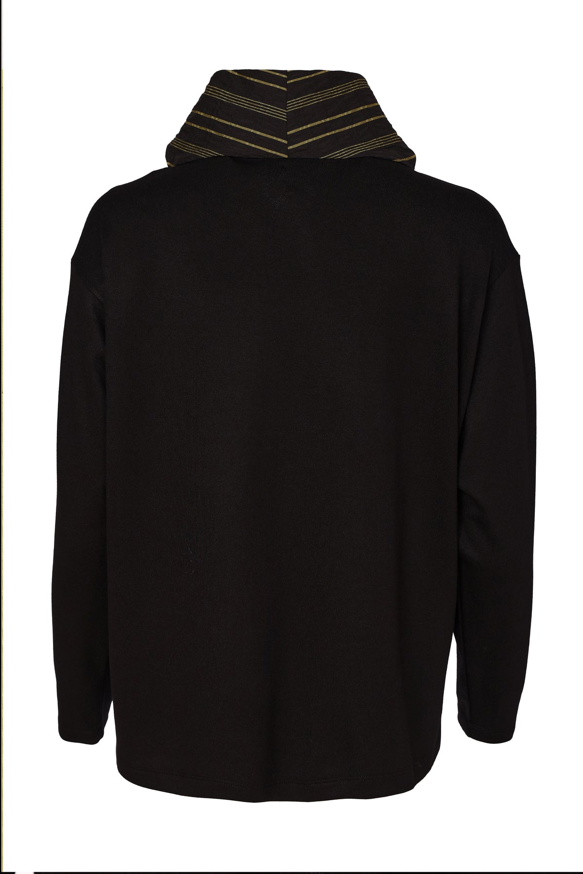Naya Stripped Top With Drawstring Neck Black/Avacado NAW26153-953