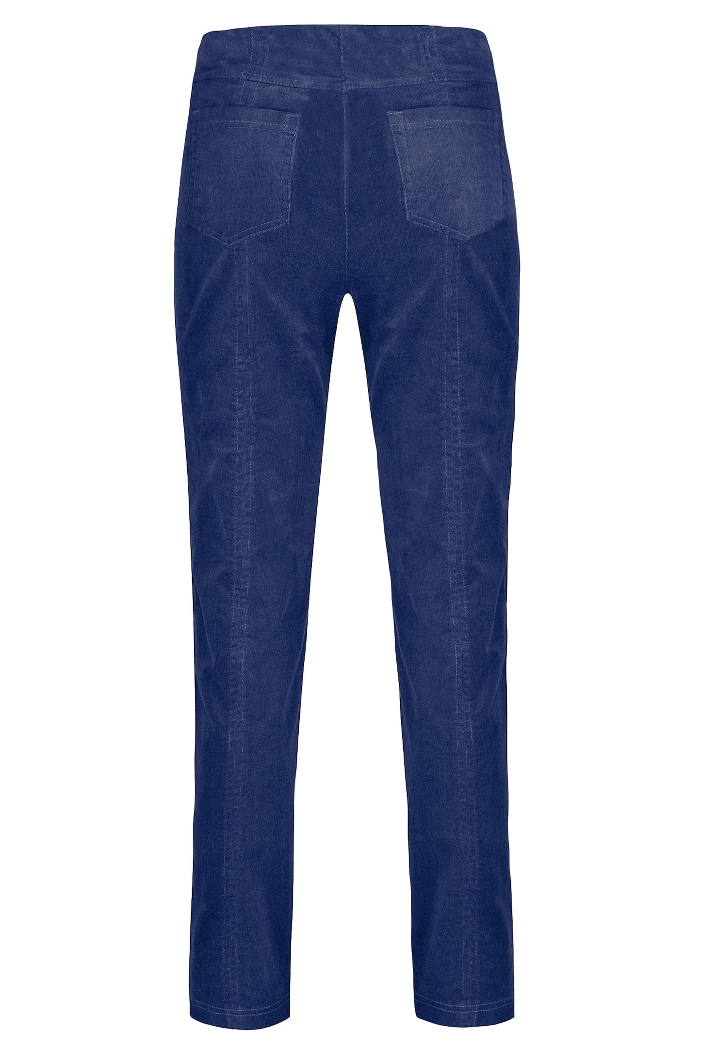 Robell Bella Needle Cord Short Length Trousers Blue 52457-54363-68S - 29" Leg