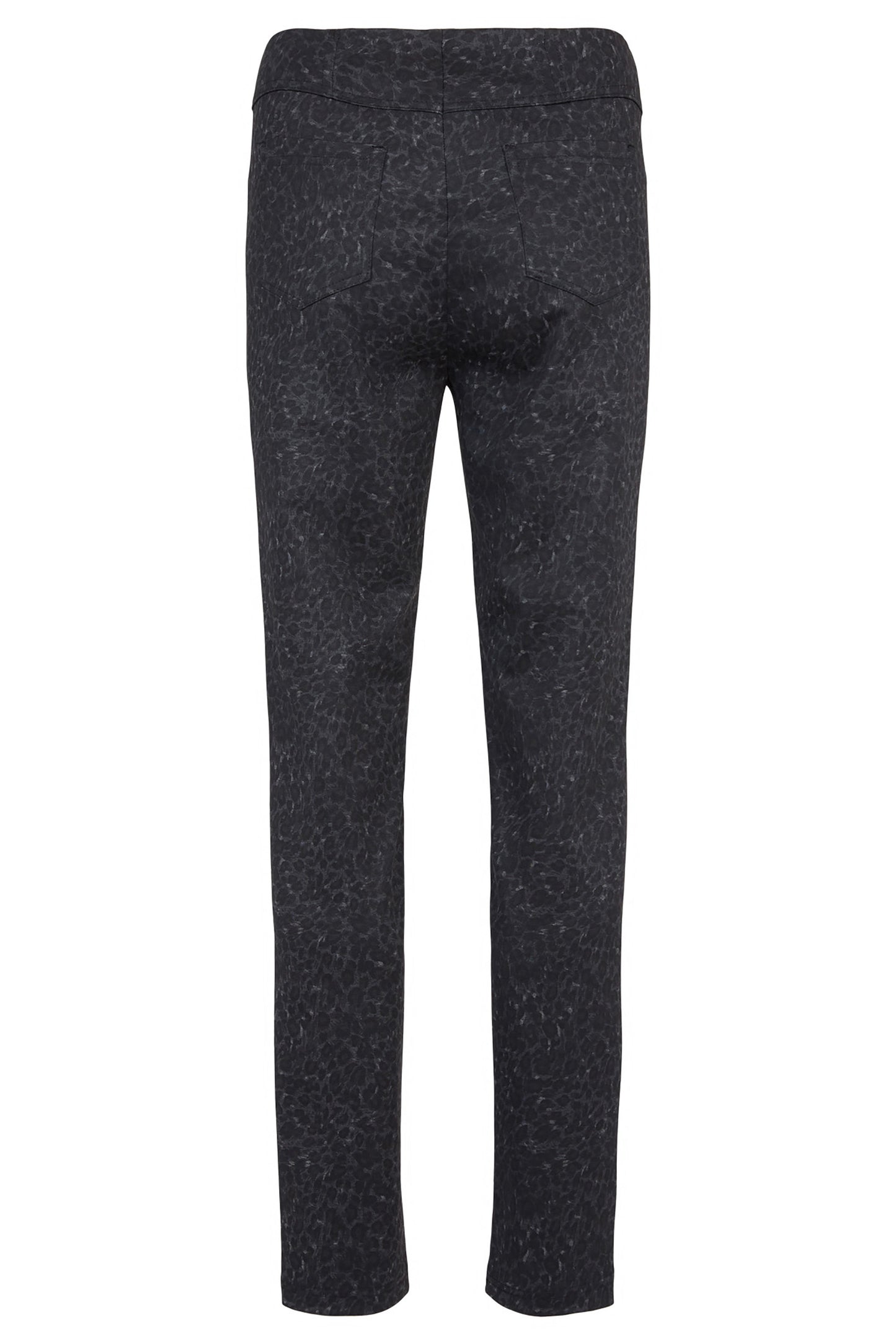 Bella Minimalistic Leo Print Trousers Anthracite 52564-54532-99