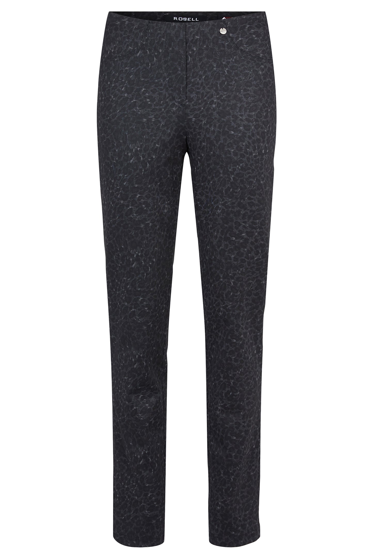 Bella Minimalistic Leo Print Trousers Anthracite 52564-54532-99