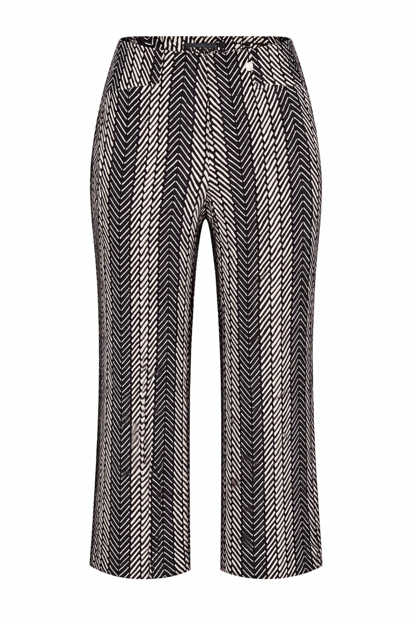 Robell Efi Relaxed Fit Trousers Black/White 51539-55136-90