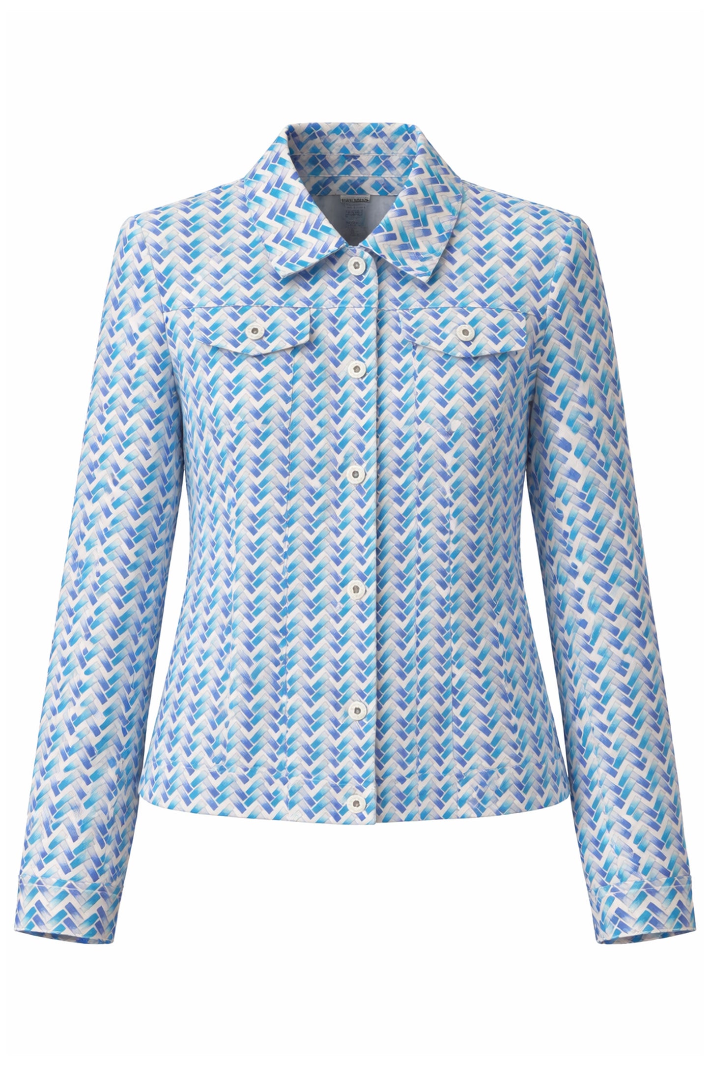 Robell Geometric Print Happy Jacket Pacific Blue 57641-55145-750