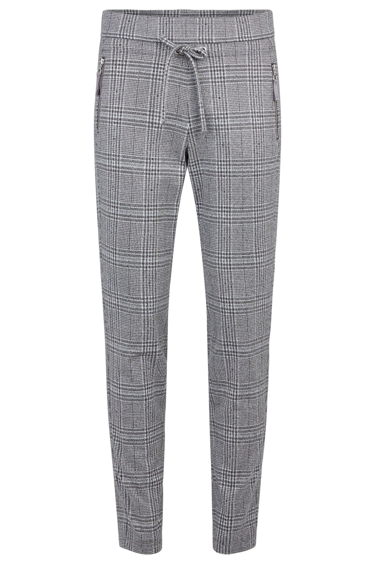 Robell Hygge Check Print Soft Knit Trousers Grey/Black 51456-54234-91