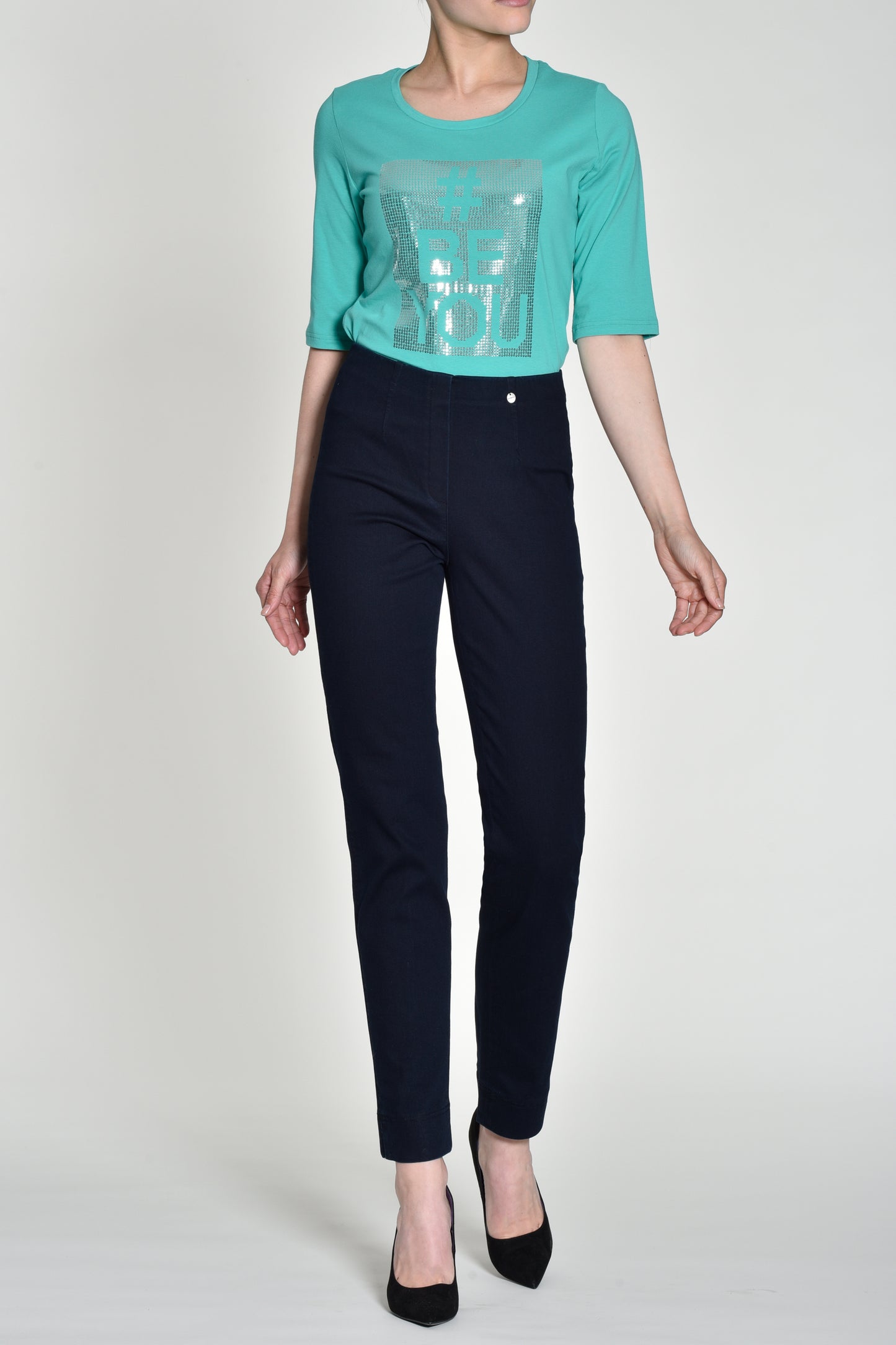 Robell Marie Slim Fit Full Length Jeans Dark Blue 51639-5448-69