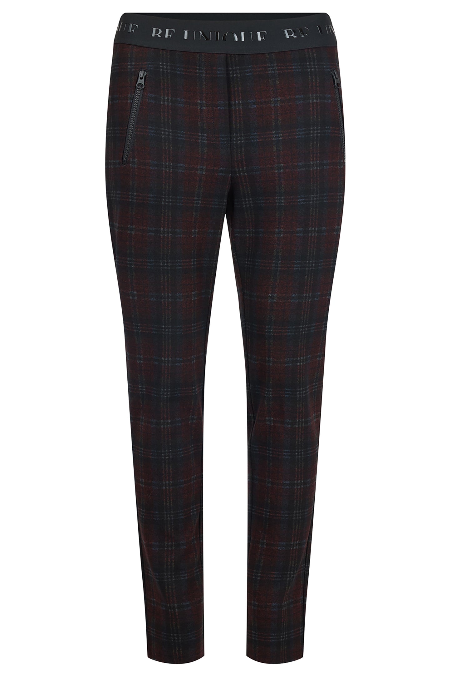 Robell Nelly Tartan Print Trousers Black/Red 53446-5564-40