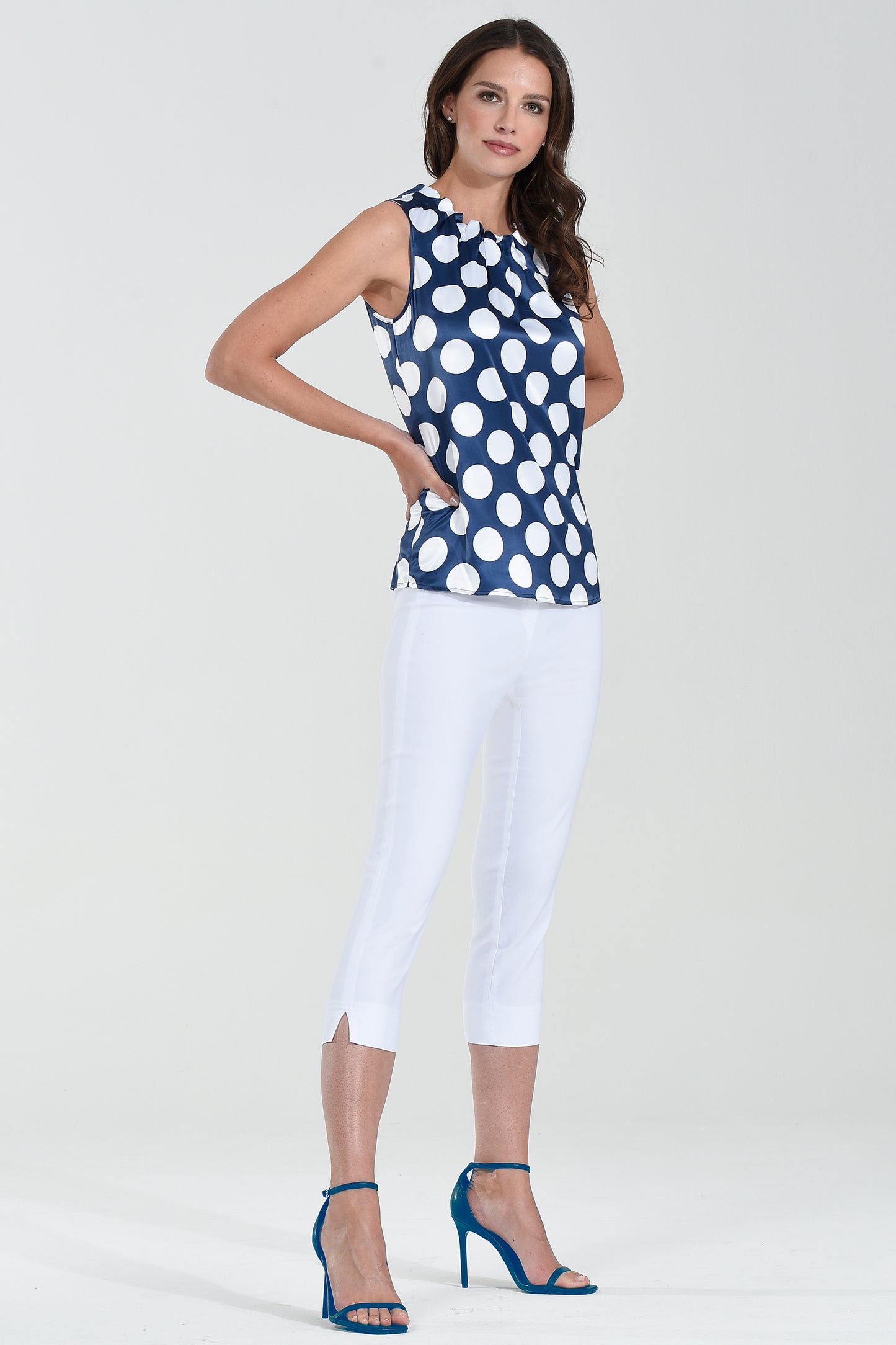 Robell Rose 07 Knee Length Trousers White 51636-5499-10