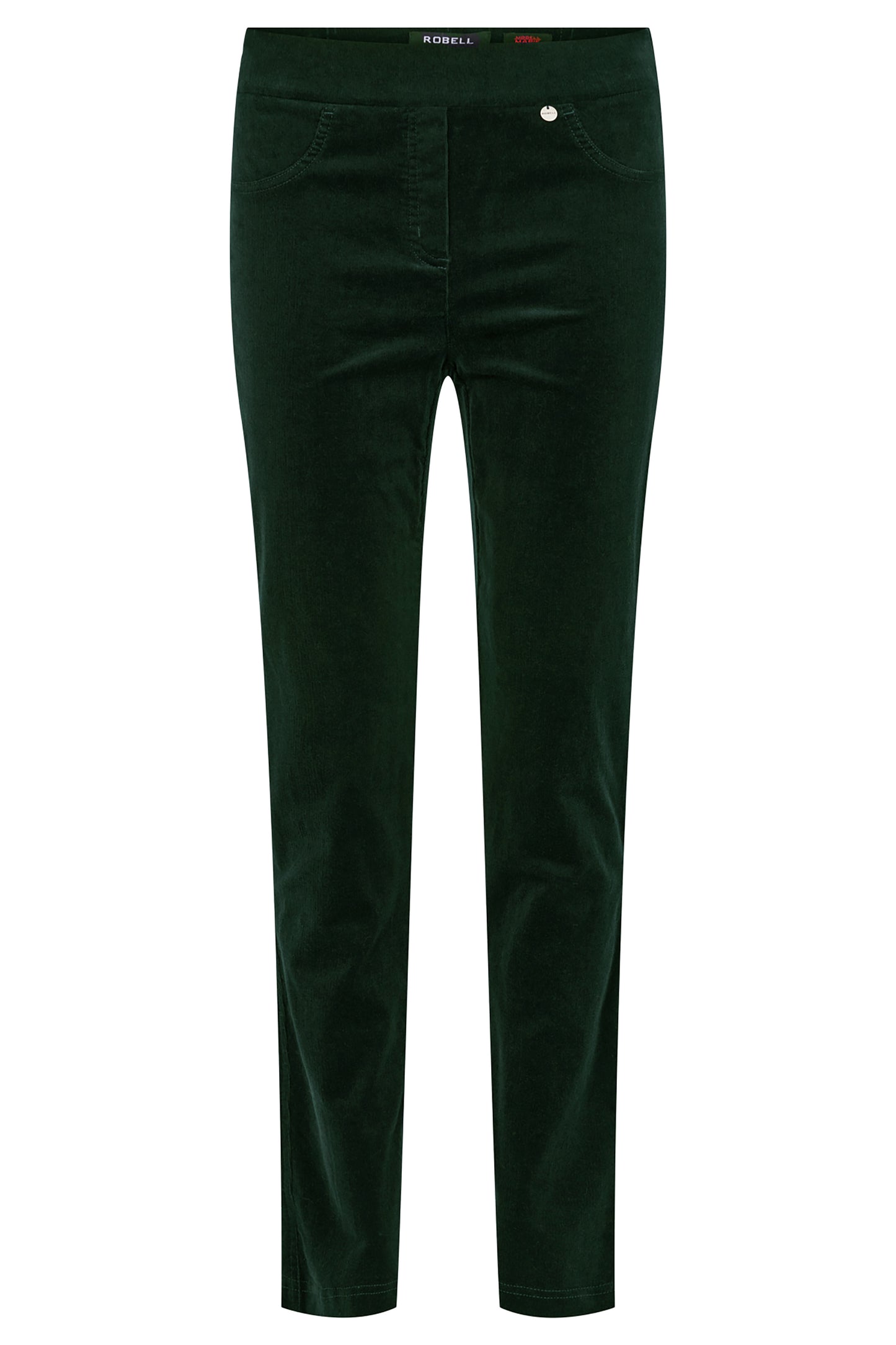 Robell Rose Needle Cord Short Length Trousers Dark Green 52603-54363-89S - 29" Leg
