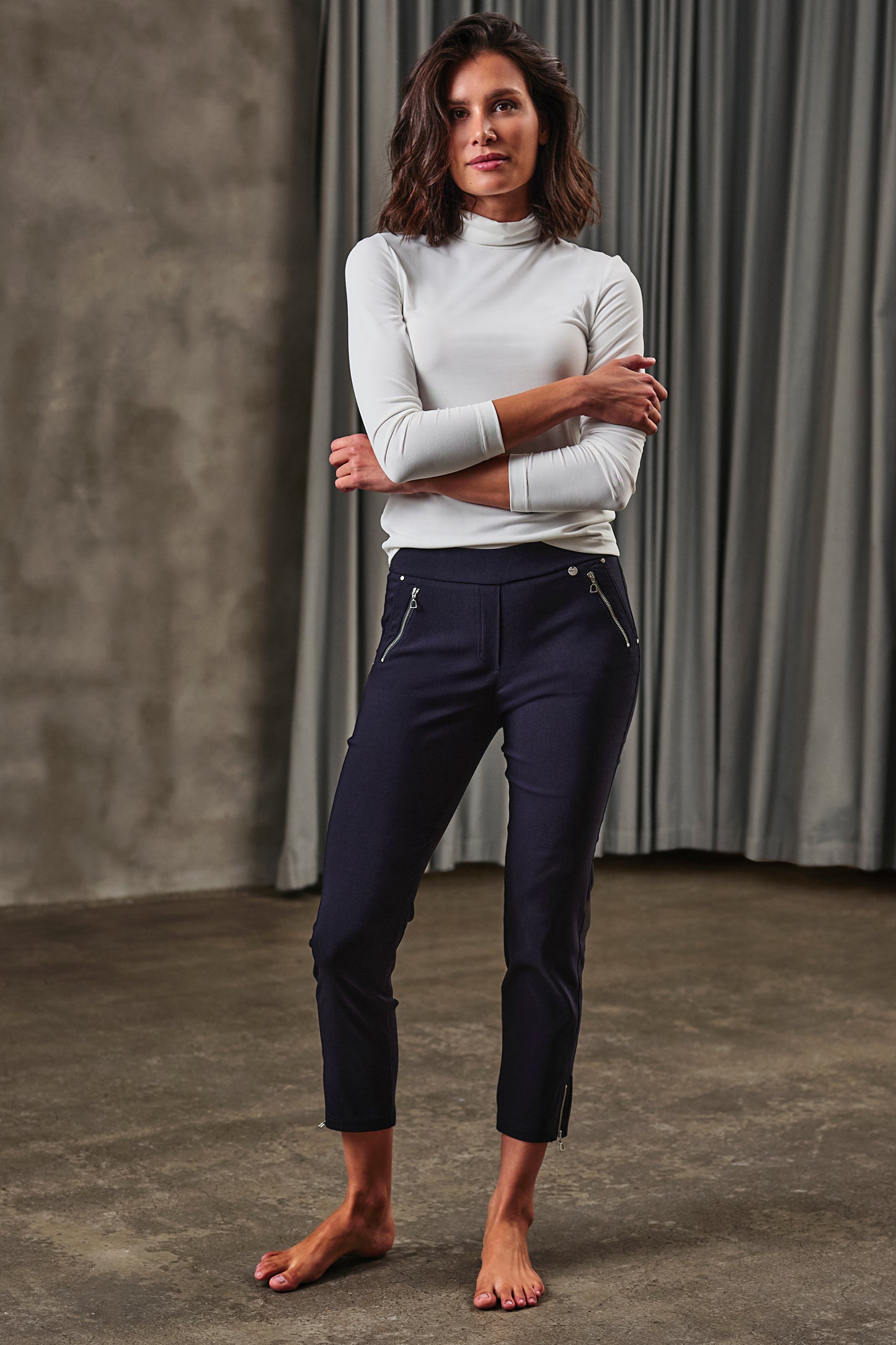 Robell Nena 09 Trousers Navy 52490-5499-69