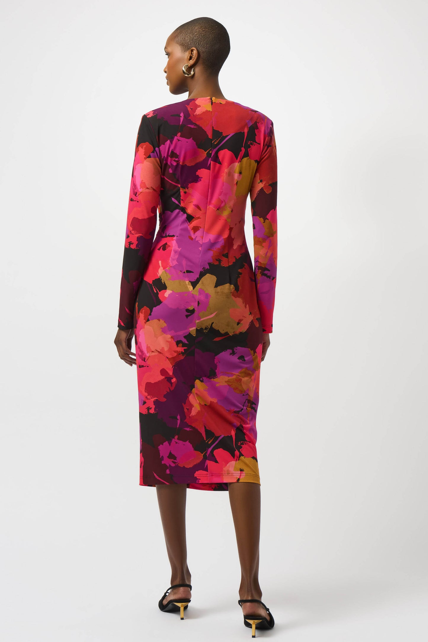 Joseph Ribkoff Silky Knit Floral Print Sheath Dress Black/Multi 253279-178